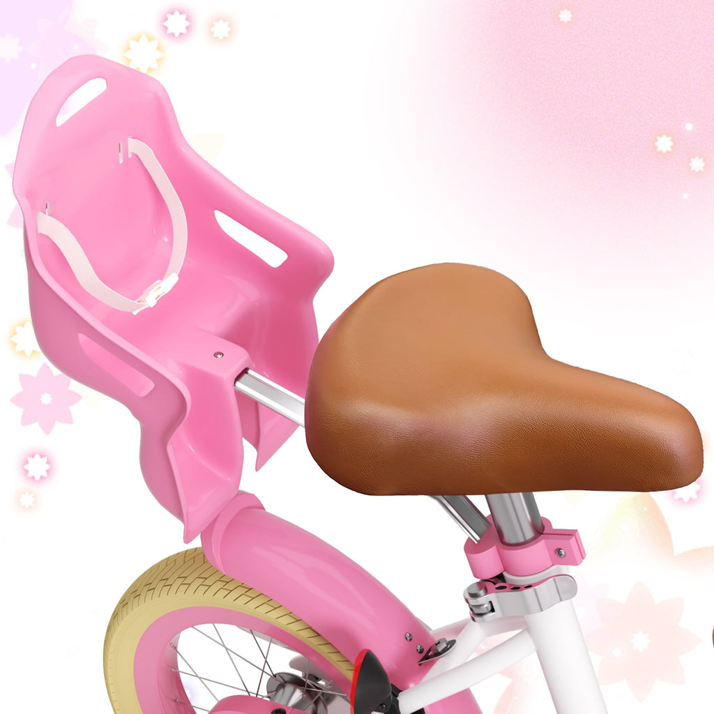 XJD 12 inch Kids Girls Bike for Ages 2-4 Years Child With Training Wheel 12 Children Bicycle With Handbrake Basket Toddler Cycle Bikes Pink