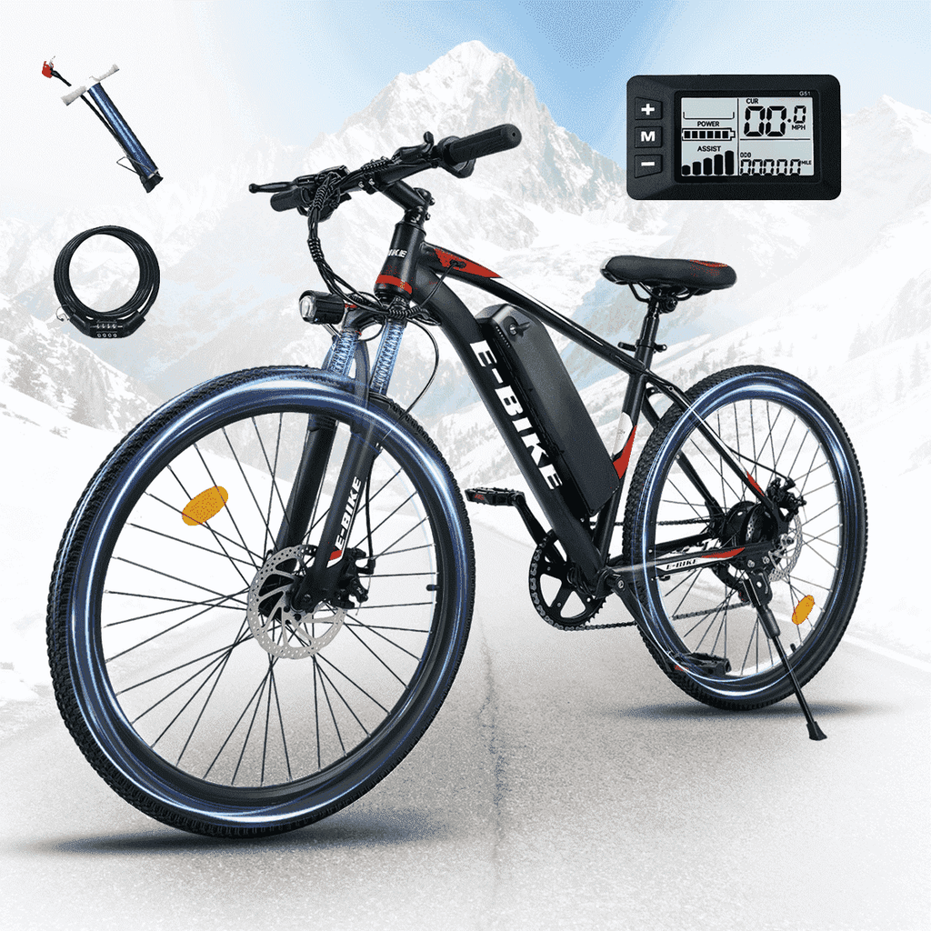 BroPath Electric Bike for Adults,26”Electric Mountain Bike,576WH Removable Battery& LCD Display, 25MPH,750W High Motor,Multi-Shock Absorption,7-Speed,Commuting E Bikes,UL2849