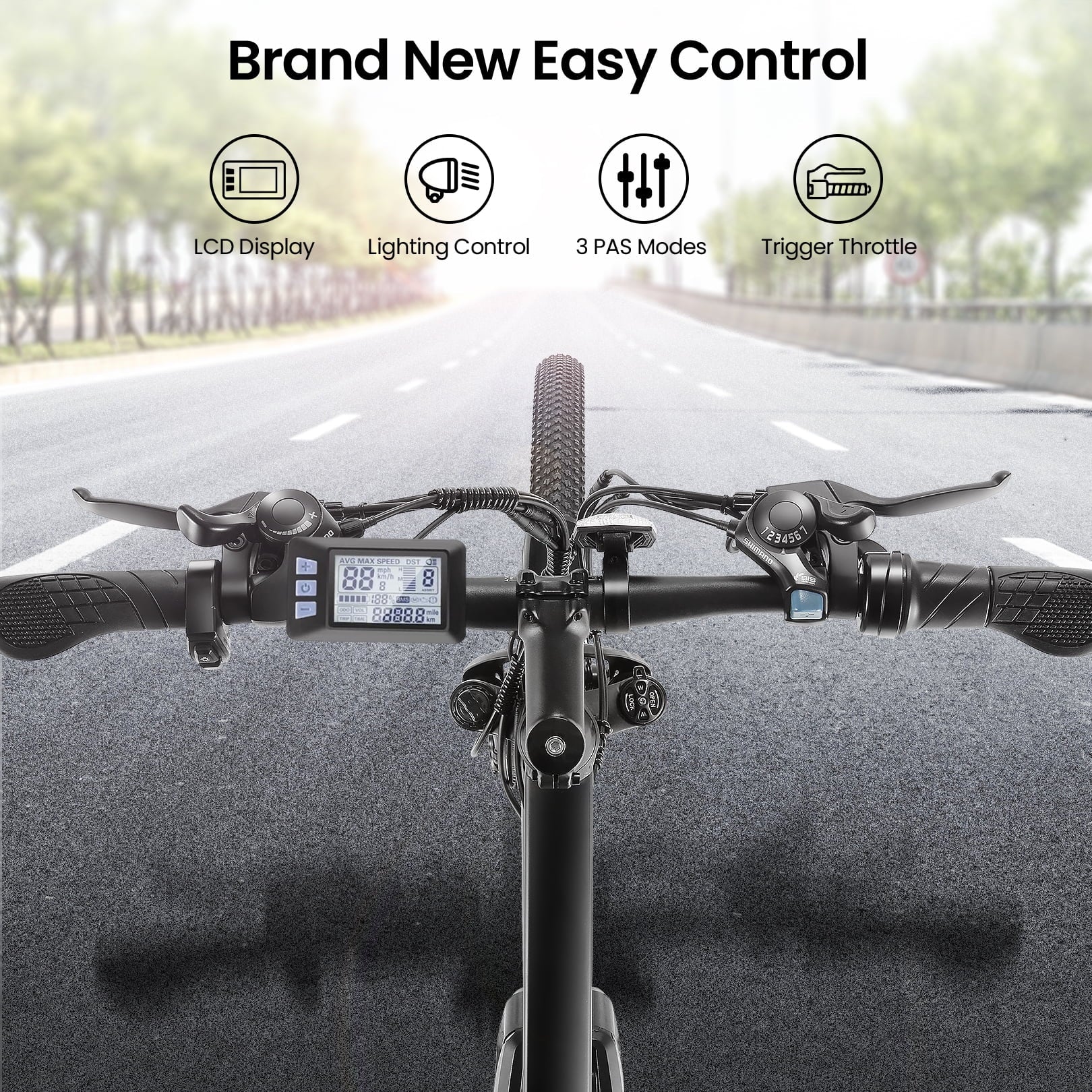 Gocio 26 Electric Bike, 350W Electric Bike for Adults 19.8MPH Electric Mountain Bike, LCD, Lockable Suspension Fork, 374.4Wh 36V Battery UL2849 Certified, 21-Speed E-Bikes Adult Electric Bicycle