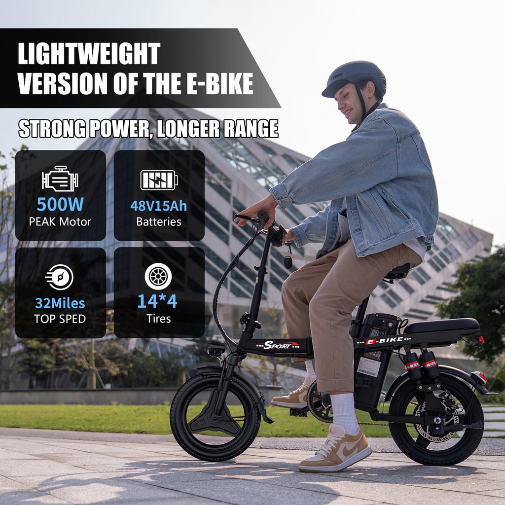 ASKGO F9 Adult Folding Electric Bike, 1200W 25 MPH 25 Miles, 48V 13Ah Removable Battery, Meets Daily Commuting,Going Out and Playing,Give the best gift,Folding Ebike for Adult with Two Seats，UL2849