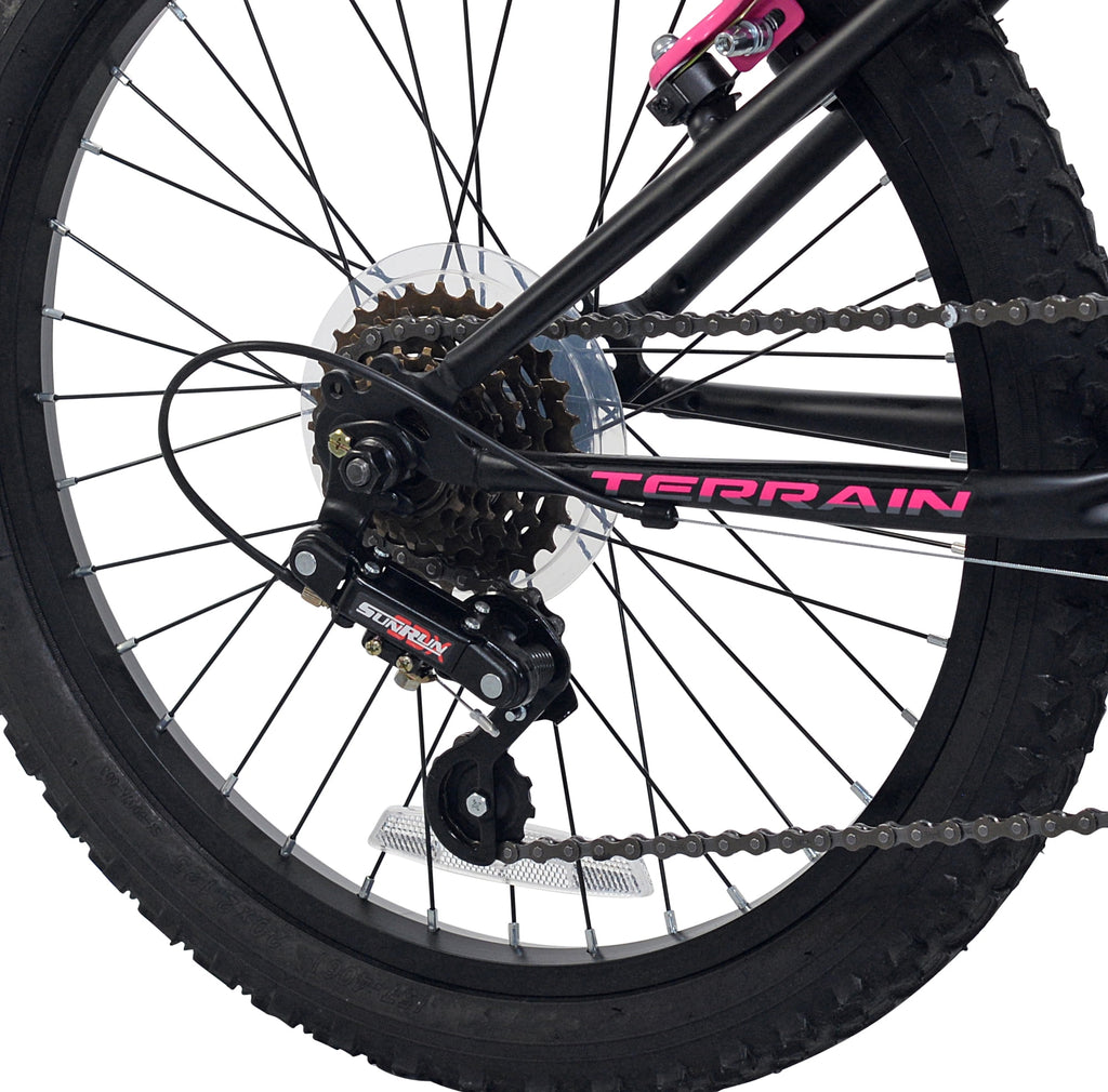 20 Kent Kobra Mountain Bicycle, Fits Rider 4'2 - 5', Black/Pink, Child, Unisex