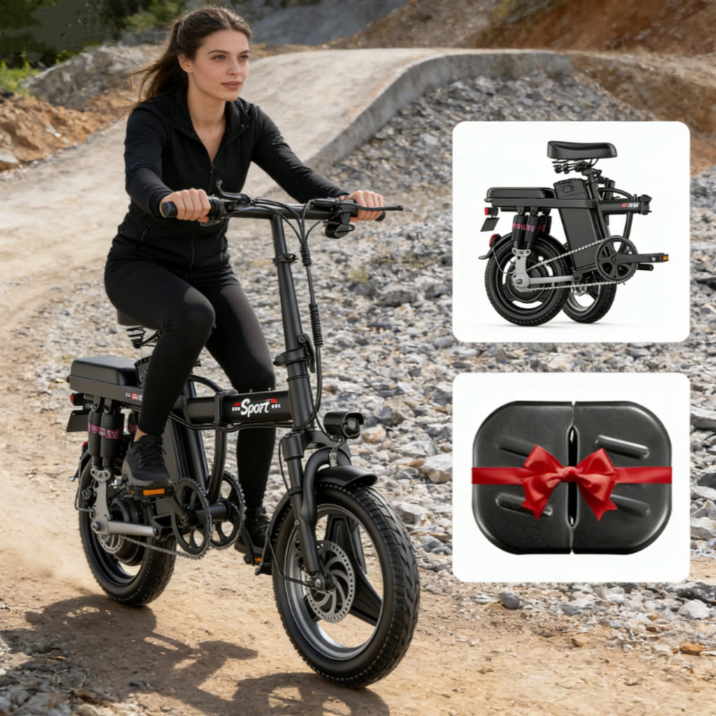 ASKGO F9 Adult Folding Electric Bike, 1200W 25 MPH 25 Miles, 48V 13Ah Removable Battery, Meets Daily Commuting,Going Out and Playing,Give the best gift,Folding Ebike for Adult with Two Seats，UL2849