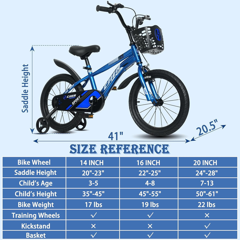NEORIVER 14 Kids Bikes for Girls and Boys, Kids' Bicycles with Training Wheels, Ages 3-5 Years
