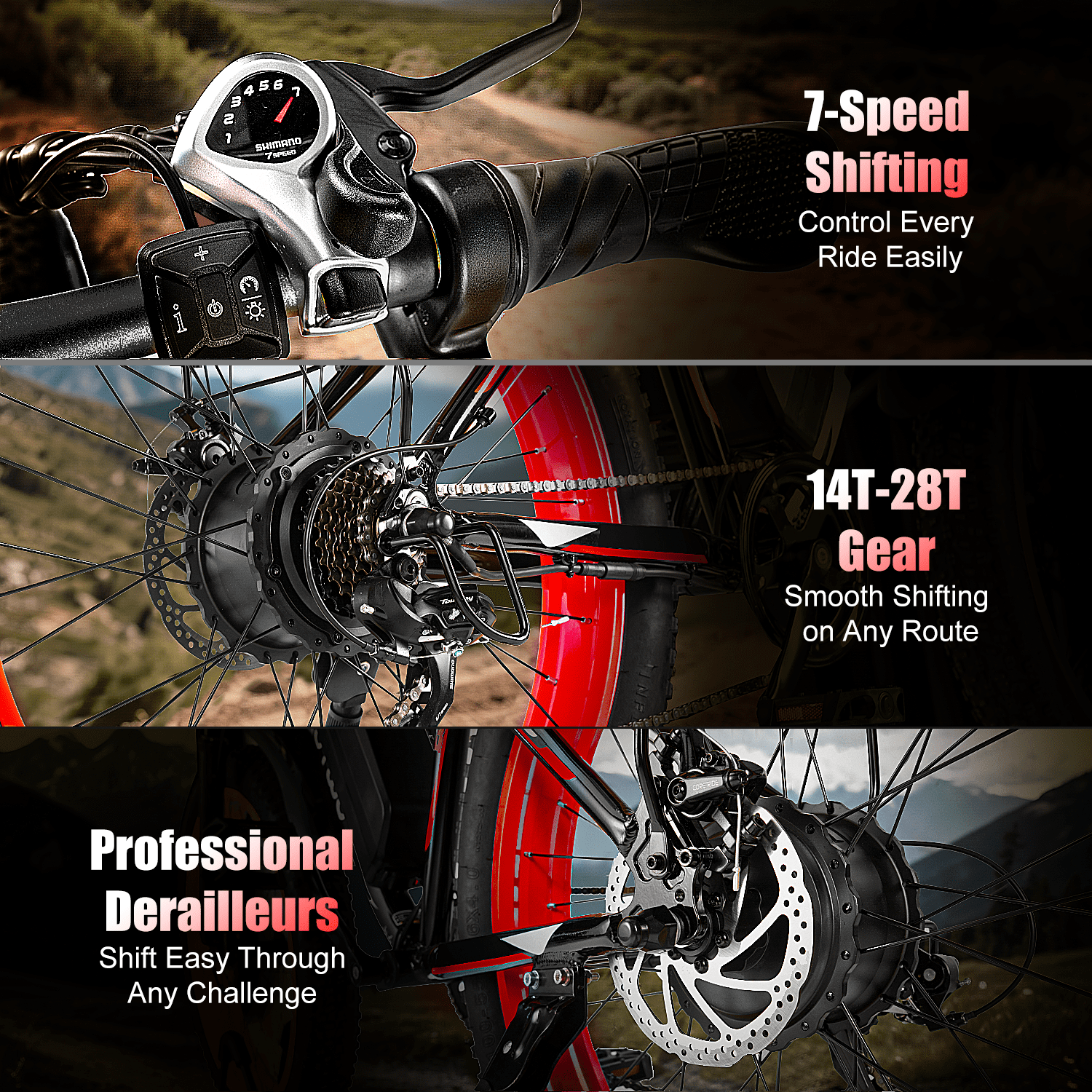 EOEOTWO 1500W Electric Mountain Bike for Adults,48V 15Ah Removable Battery 60Miles Longe Range, 34MPH Fast Cruiser Ebike, 26'' Fat Tire All-Terrain E-Bicycle with LED Display UL2849
