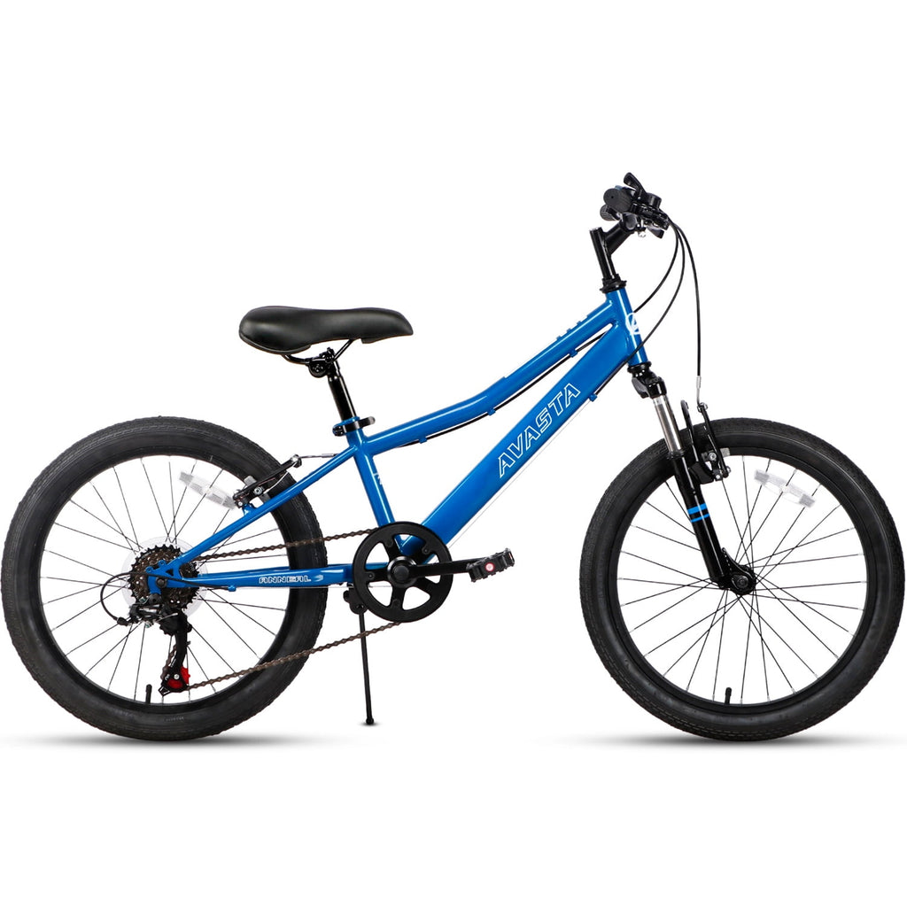 AVASTA 20'' Big Kids Mountain Bike for Age 6 7 8 9 10 11 12 Years Old Boys Girls Teen with Suspension Fork Front & Rear Dual Hand Brakes 6 Speeds Drivetrain, Green