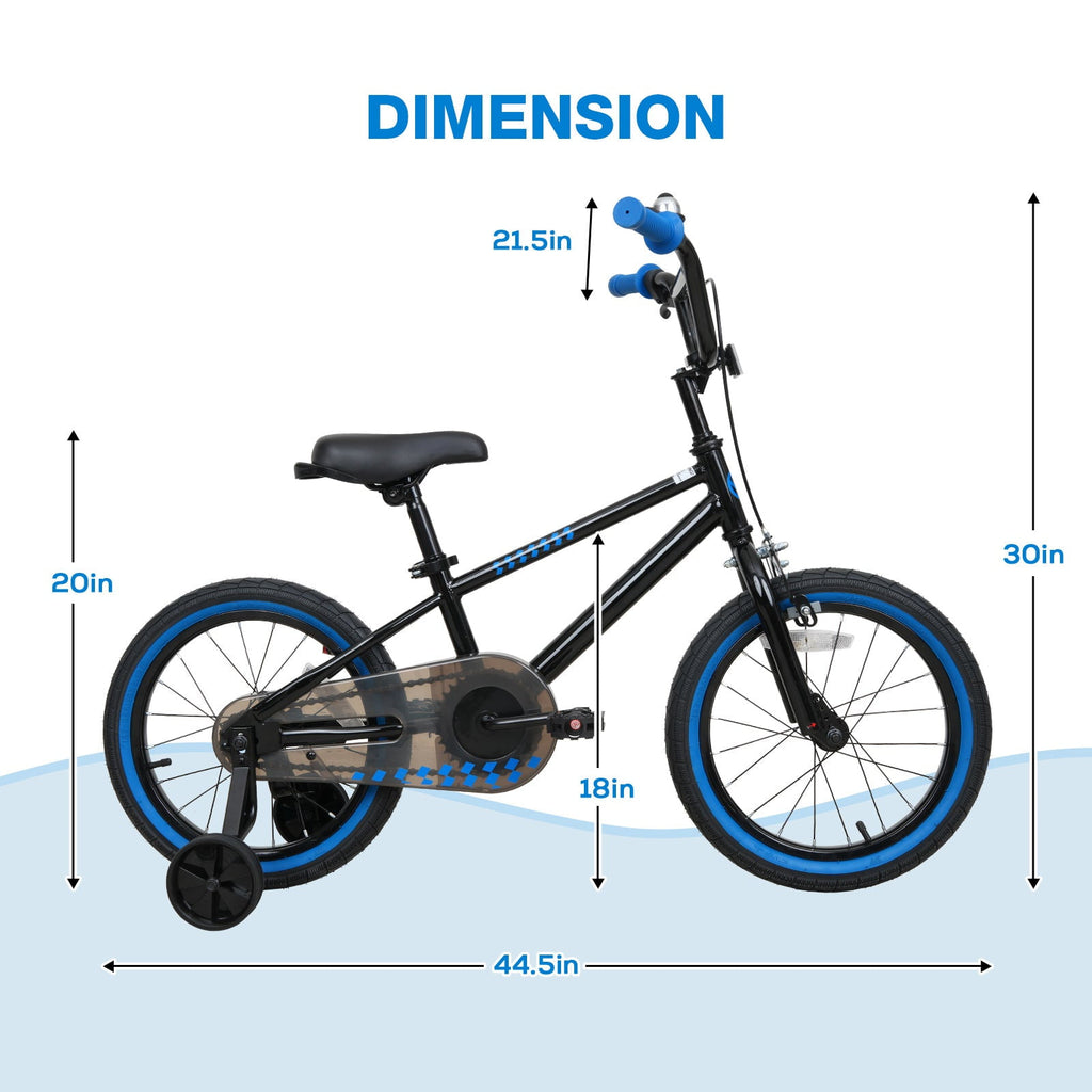 Hykolity Kids Bike Boy Girl Bicycle 16 inch for Children Age 4-6 Height 38-48 Child Sport Bike BMX Handbar includes Training Wheel White