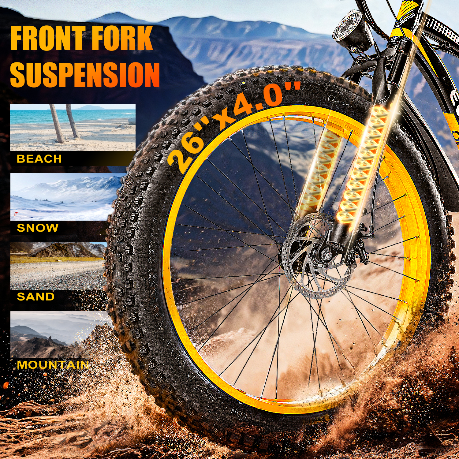 EOEOTWO 1500W Electric Mountain Bike for Adults,48V 15Ah Removable Battery 60Miles Longe Range, 34MPH Fast Cruiser Ebike, 26'' Fat Tire All-Terrain E-Bicycle with LED Display UL2849