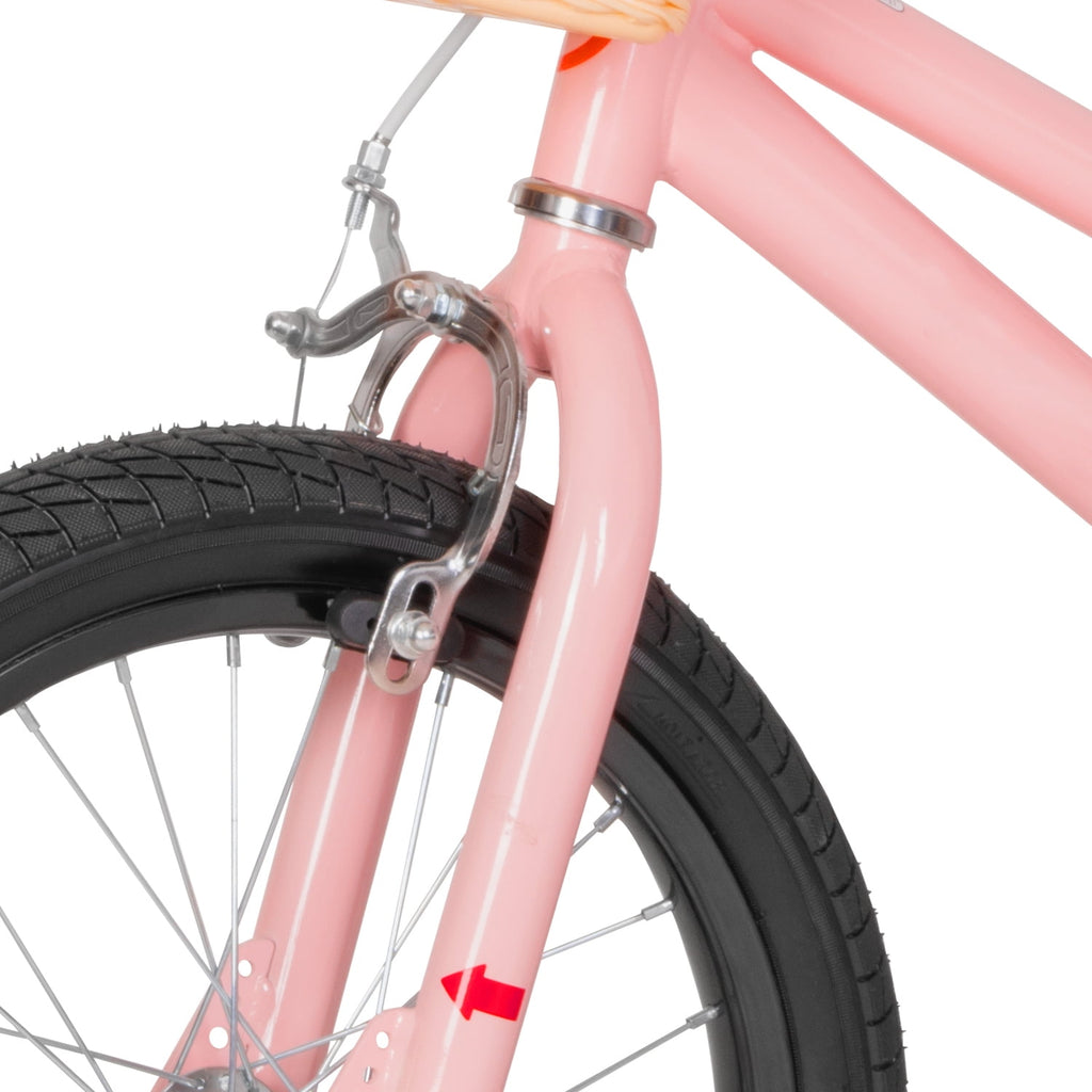 Hykolity Kids Bike Boy Girl Bicycle 16 inch for Children Age 4-7 Years Old Height 41-53 in Child Sport Bike Includes Training Wheel Basket Peach Pink
