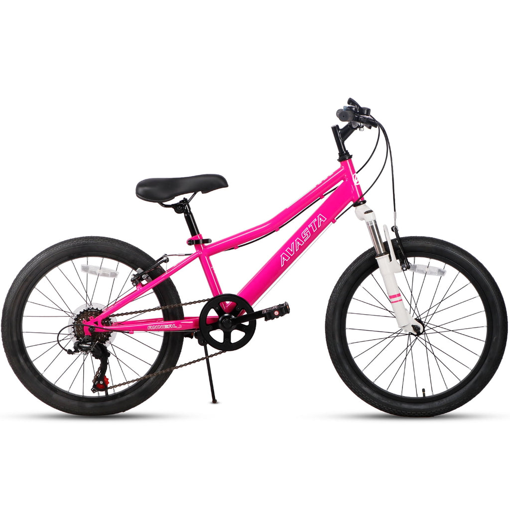AVASTA 20'' Big Kids Mountain Bike for Age 6 7 8 9 10 11 12 Years Old Boys Girls Teen with Suspension Fork Front & Rear Dual Hand Brakes 6 Speeds Drivetrain, Green