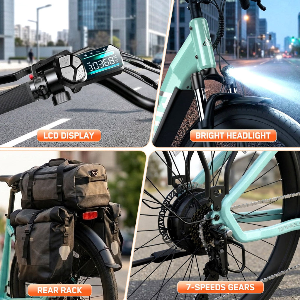 TST Electric Bike for Men, Peak 1000W E Mountain Bike, Electric Bicycle, 27.5 Tire EBike, Hydraulic Disc Brakes, 48V/15Ah Battery