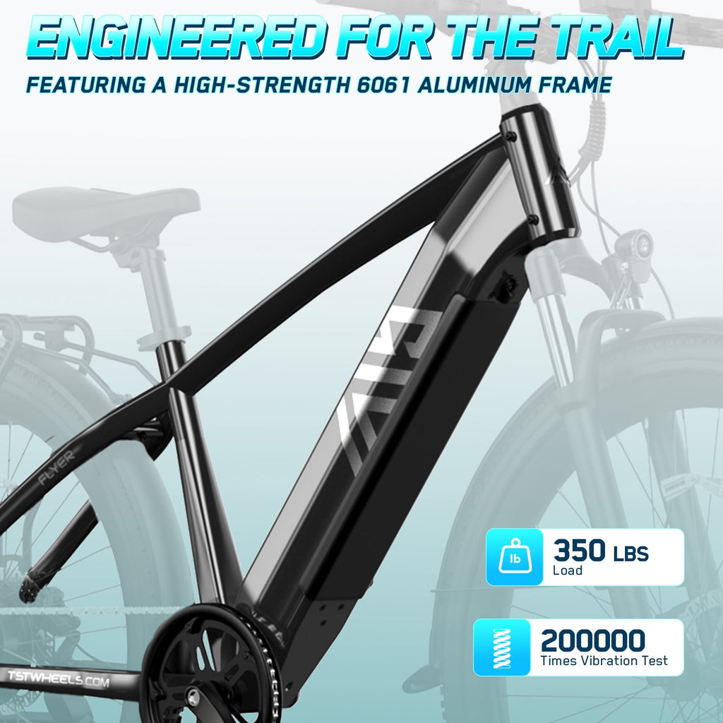 TST Electric Bike for Men, Peak 1000W E Mountain Bike, Electric Bicycle, 27.5 Tire EBike, Hydraulic Disc Brakes, 48V/15Ah Battery