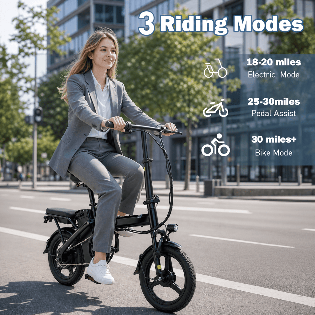 14 Folding Electric Bicycles with 500W Peak Motor,35 Miles 20MPH 432WH Integrated Battery ,Ebike for Adults with Basket,UL2849