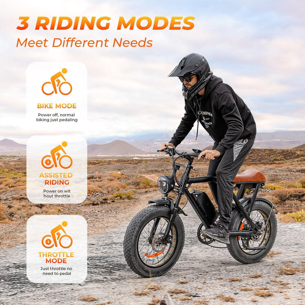 Electric Bike for Adults, 2200W, 35MPH & 75 Miles, 20x4 Fat Tire, 48V 15.6Ah Removable Battery, 7-Speed & 3 Modes, Full Suspension E Mountain Bike, UL 2849 Certified