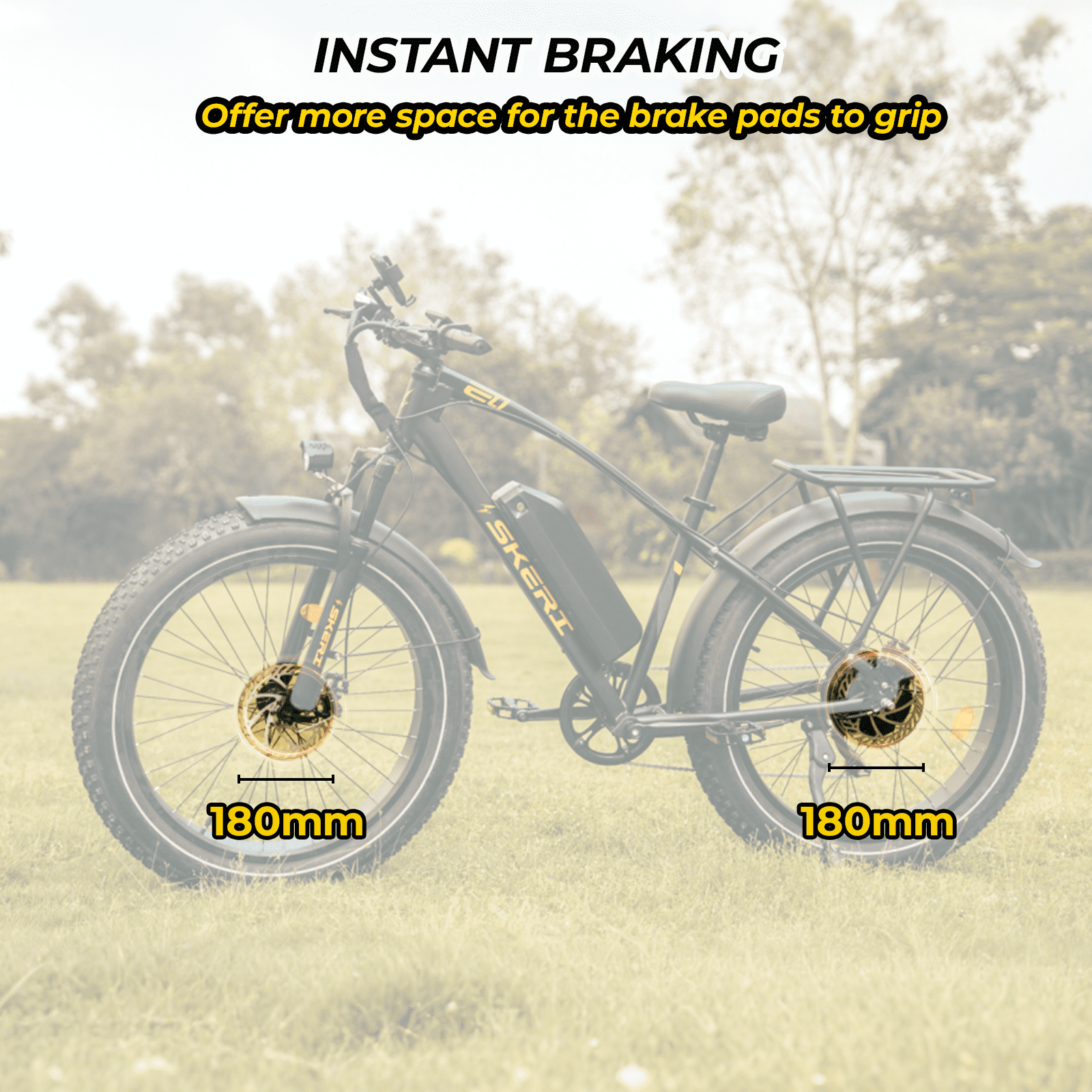 Skeri Electric Bike, 26x4.0 Fat Tire E Bike, 500W (Peak 1000) Motor, 48V 15.6Ah Removable Electric Bike for Adults, 60 Miles & 25 mph, Electric Bicycle with 7 Speed and Front Suspension