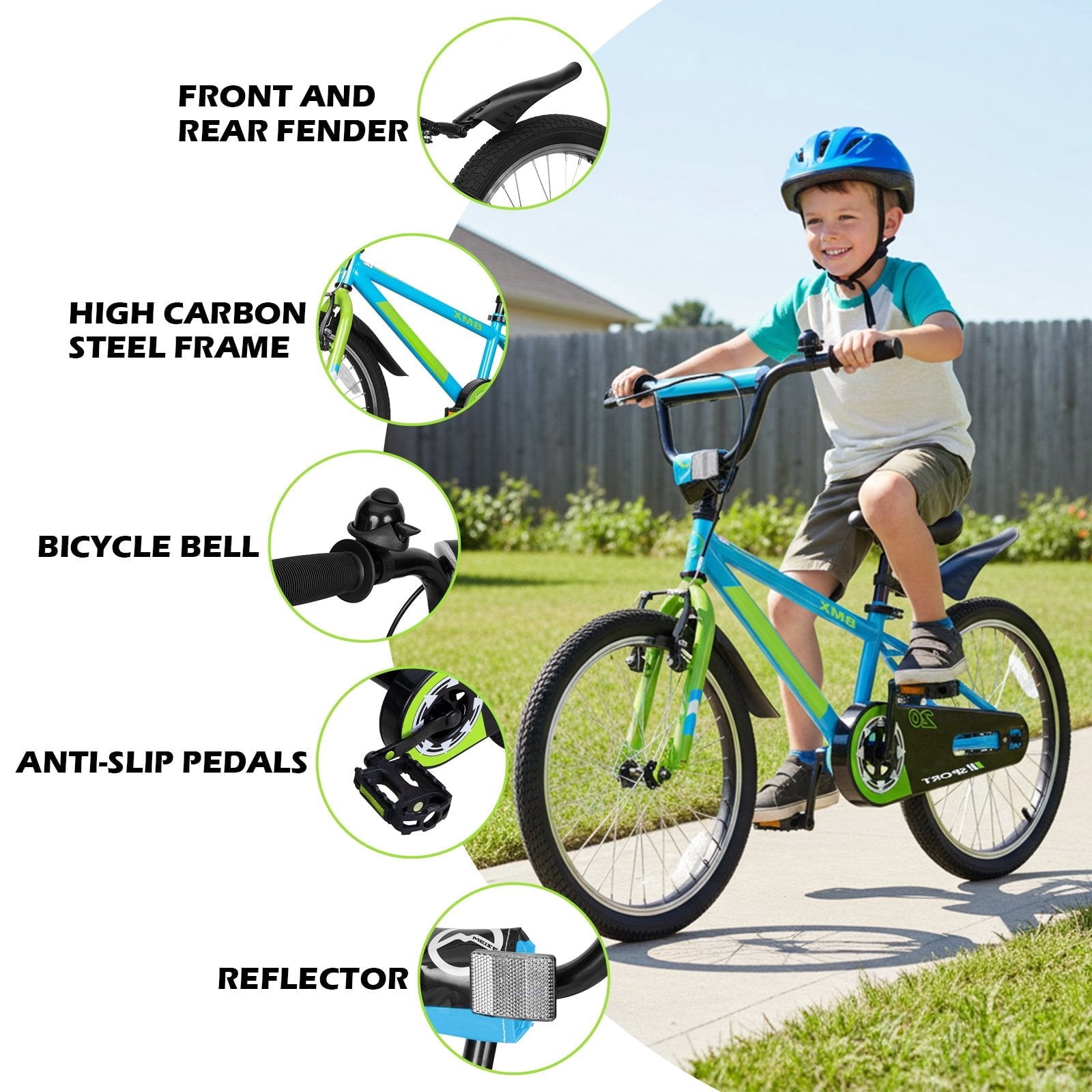 Hykolity Kids Bikes, 16 Inch BMX Style Boy's Bicycle Ages 4-6 Years Old, Kids Bicycle for Boys Girls with Training Wheels, Adjustable Seat, Front and Rear Fender, Black