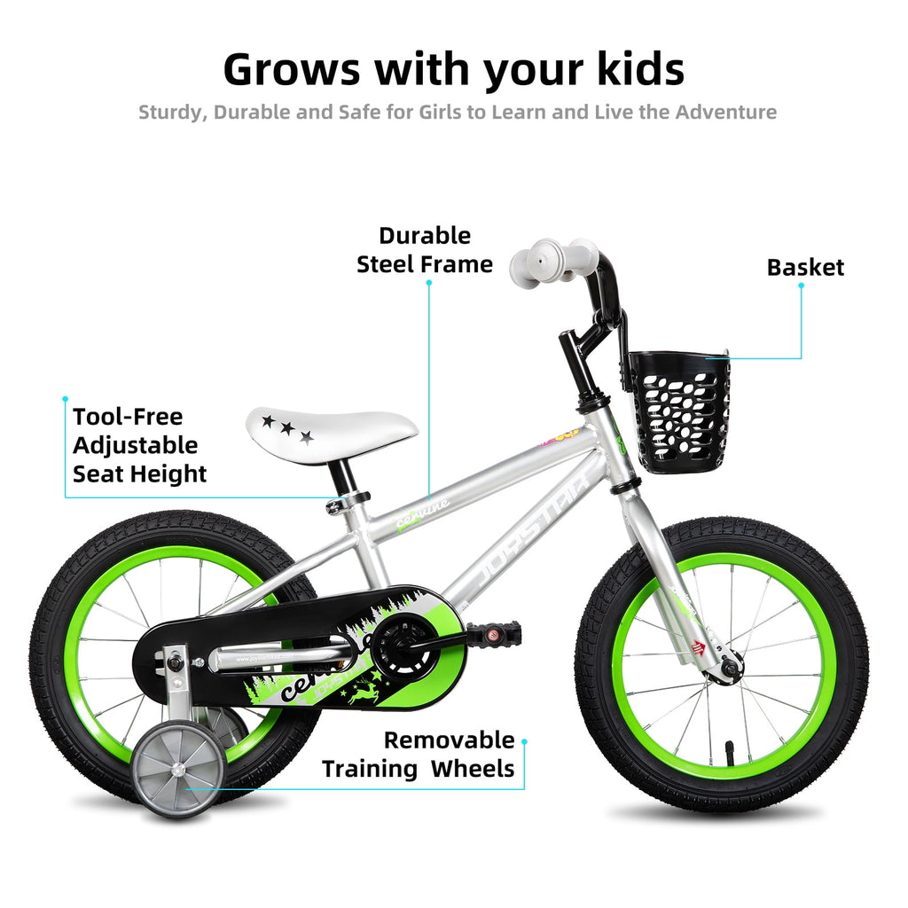 JOYSTAR Cervine 14 inch Kids Bike for Boys and Girls, Children Bicycle in Pink