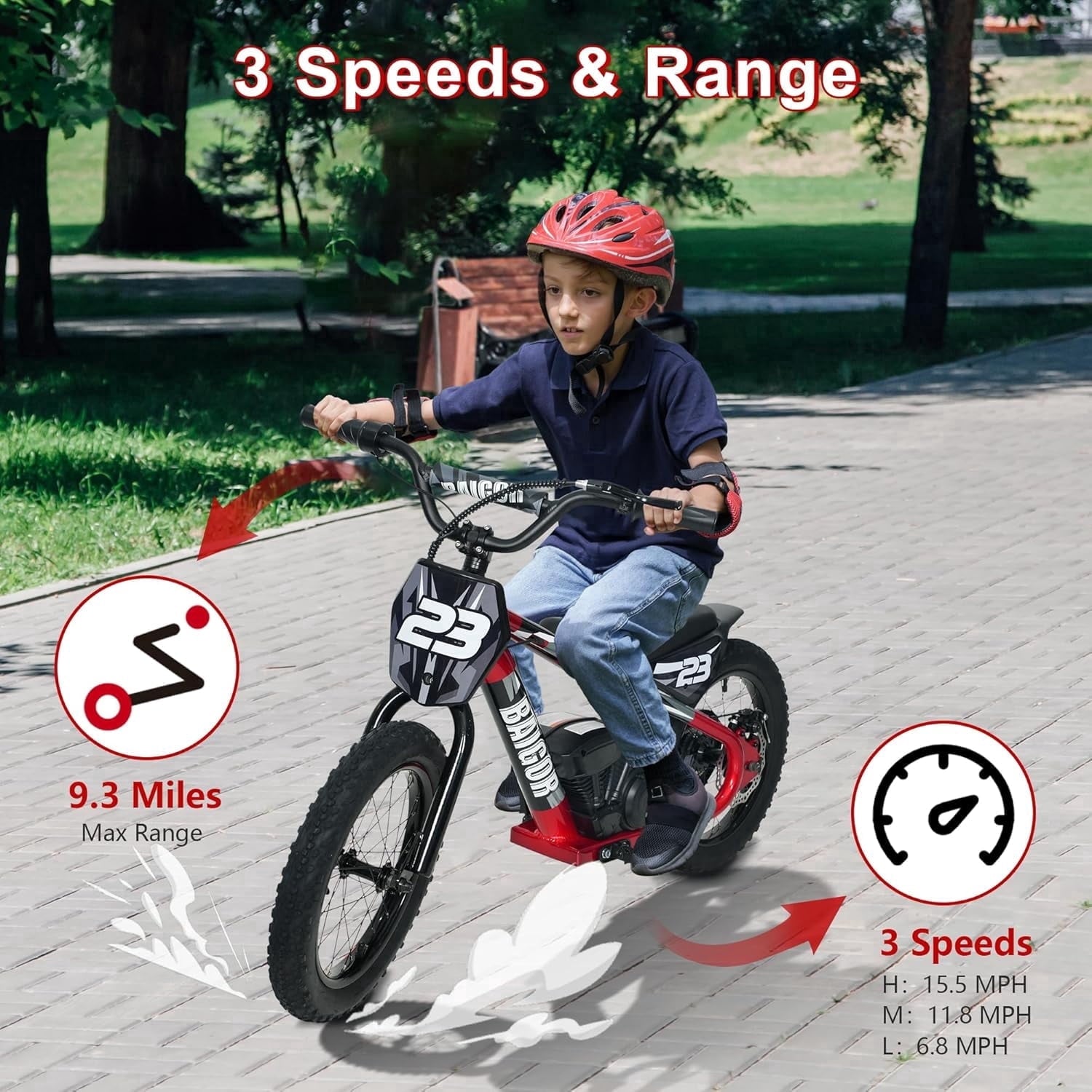NEORIVER Electric Dirt Bike for Kids Ages 6-12, 250W Electric Motorcycle Up to 15.5MPH, 24V Detachable Battery, 16'' Inflatable Tire Electric Balance Bike with Kickstand
