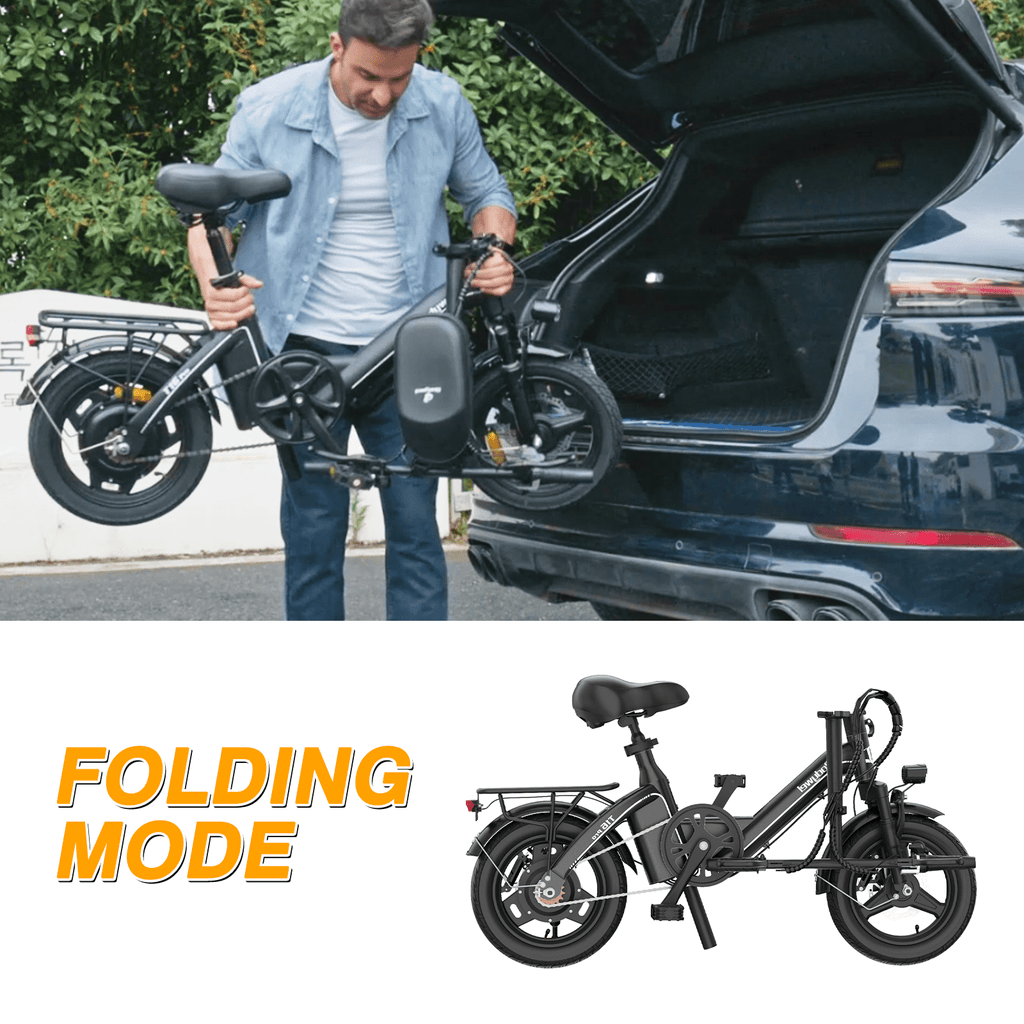 Bodywel Foldable Electric Bike for Adults and Teens, 14 Electric Bicycle with Peak 500W Motor, 36V 10Ah Battery, Commuting Mini Ebike, E Bike, UL2849