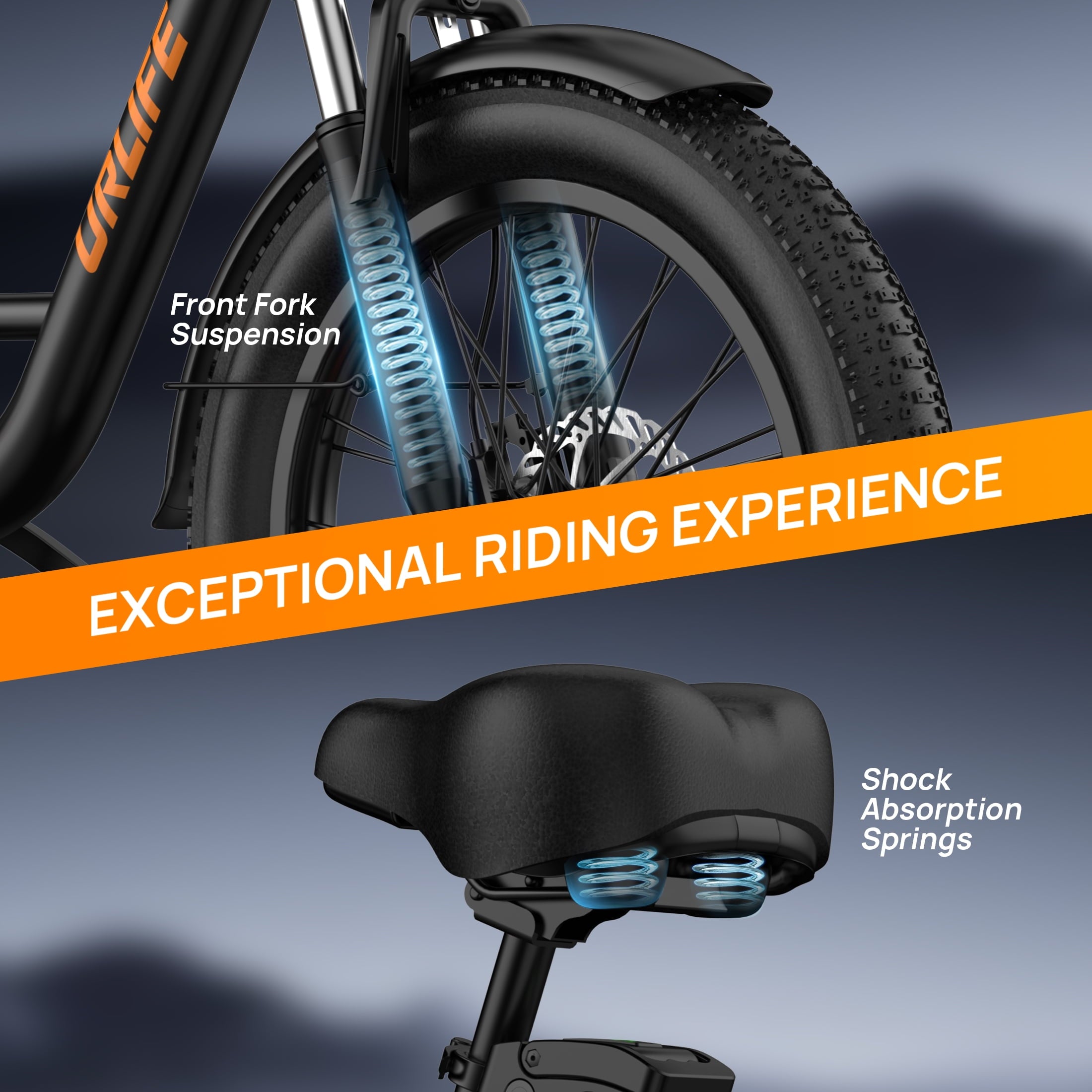 URLIFE 3.0 Fat Tire Ebike, 20 Electric Bicycles for Adult, 750W Peak Motor, 48V 13AH Remobavle Battery, 7-Speed Commuting Ebike, UL2849-Black