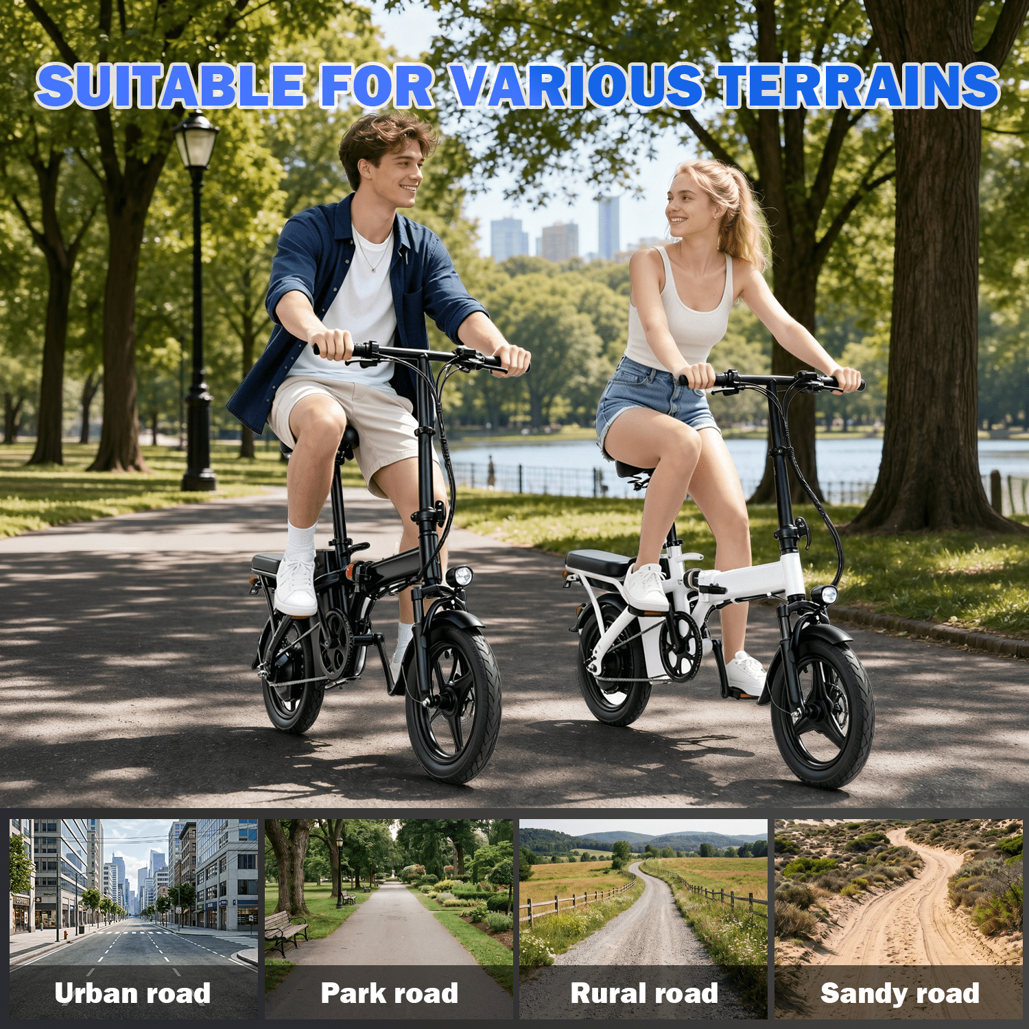 14 Folding Electric Bicycles with 500W Peak Motor,35 Miles 20MPH 432WH Integrated Battery ,Ebike for Adults with Basket,UL2849