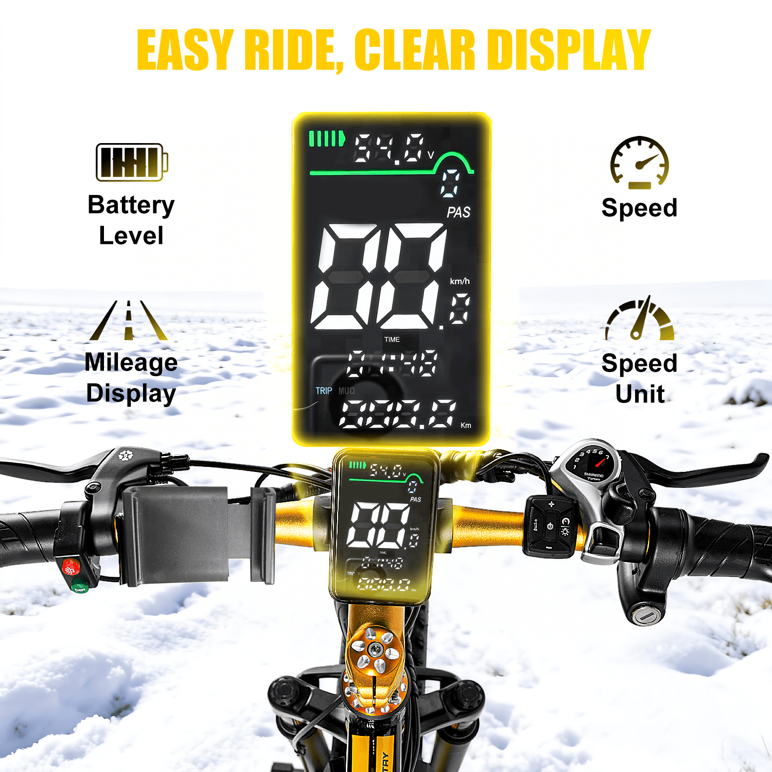 EOEOTWO 1500W Electric Mountain Bike for Adults,48V 15Ah Removable Battery 60Miles Longe Range, 34MPH Fast Cruiser Ebike, 26'' Fat Tire All-Terrain E-Bicycle with LED Display UL2849