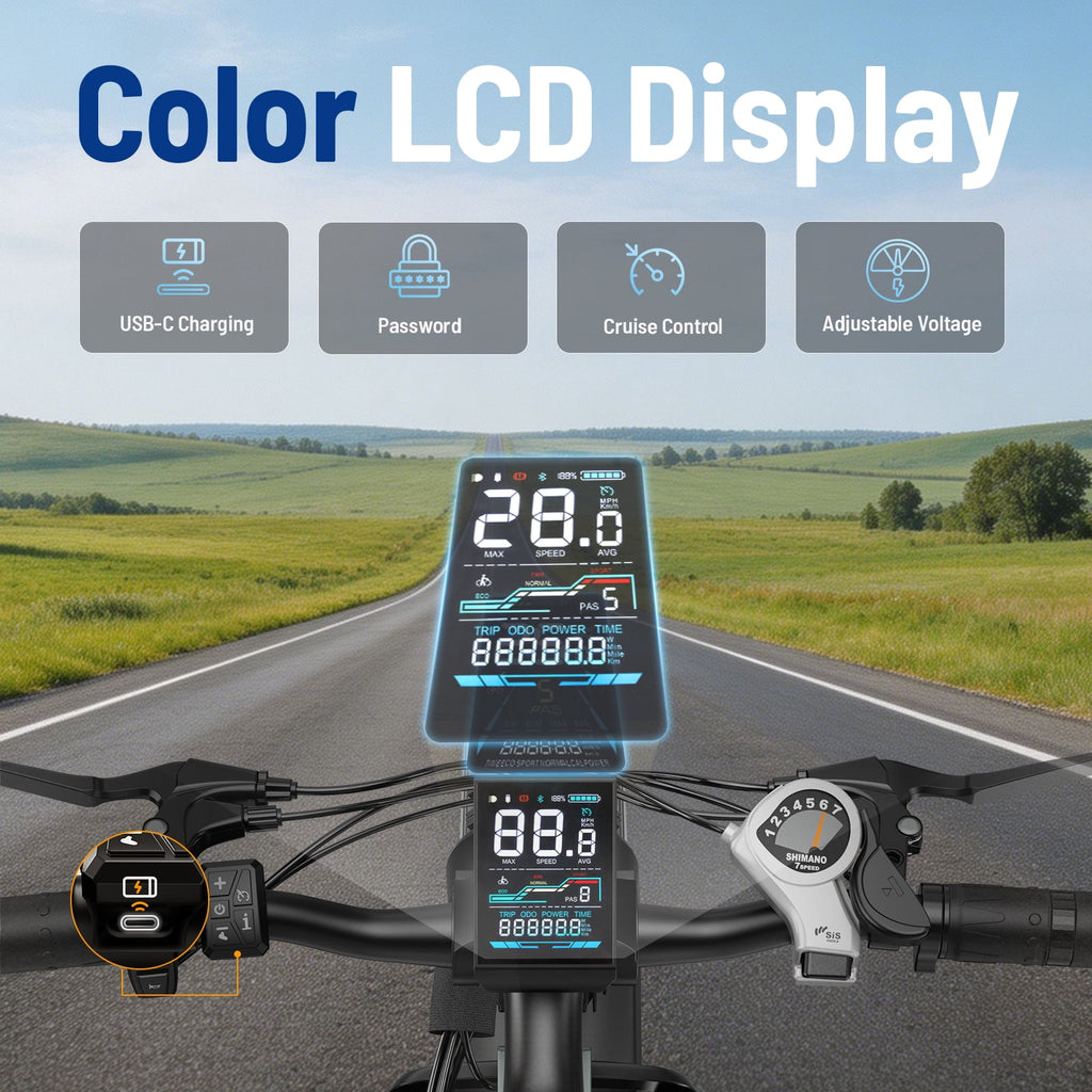 YareYi Electric Bike for Adults 26, 2000W Peak E-Mountain Bicycle, 28MPH Fat Tire Ebike, 48V 15Ah Removable Battery, 7 Speed and Front Suspension with Rear Rack UL2849