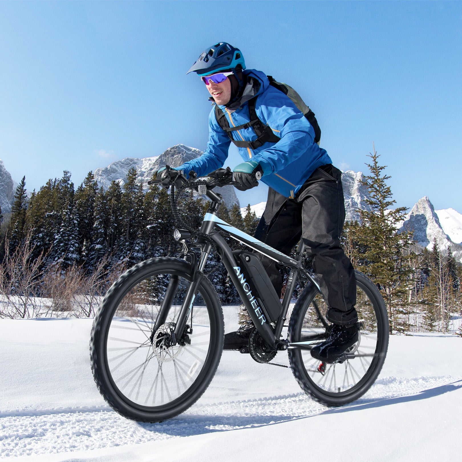 ANCHEER Electric Bike ,26 Electric Bike for Adults Electric Bicycles, 500W Electric Mountain Bike, 48V Commuter Ebike 48V Battery Ebike UL 2849, Lockable Suspension Fork, Shimano 21 Speed