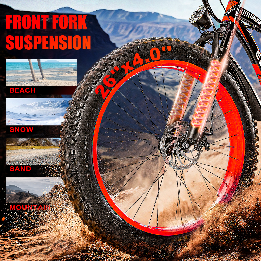 EOEOTWO 1500W Electric Mountain Bike for Adults,48V 15Ah Removable Battery 60Miles Longe Range, 34MPH Fast Cruiser Ebike, 26'' Fat Tire All-Terrain E-Bicycle with LED Display UL2849