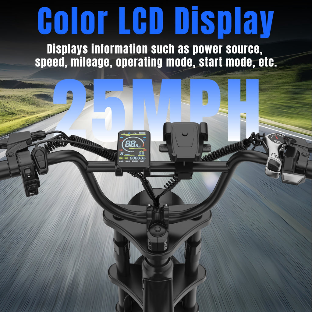 VOLTVOGUE VV-16 Adult Electric Bike, 16 Fat Tire Ebike, 48V 15.6Ah 748Wh Lithium Battery, 750W Motor, Full Suspension All-Terrain E-Bike with App Control, Recommended Age 16+ UL2849