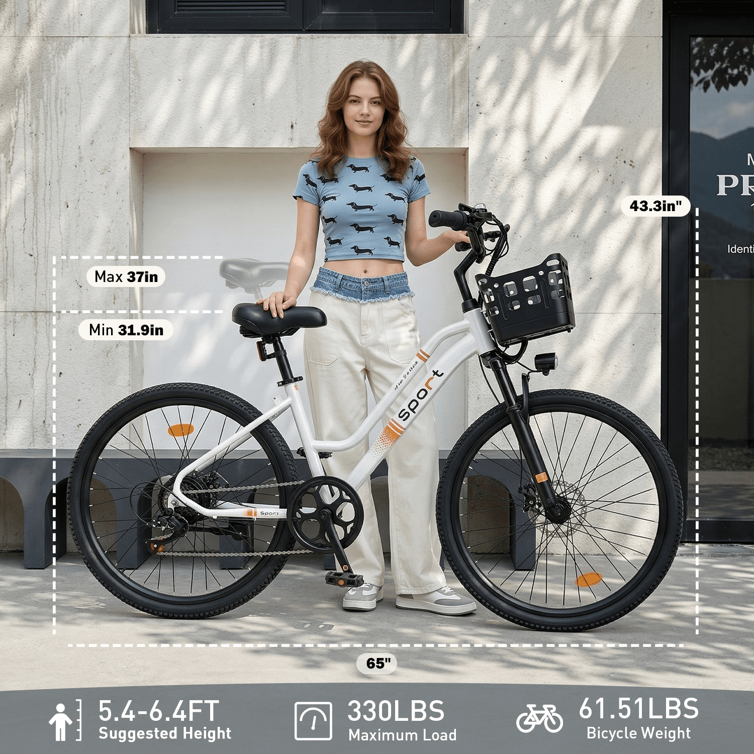 OwnGold 14IN Folding Electric Bicycles for Adults Teens with Basket,500W Peak Motor Up to 20 mph Range 30 Miles,36V 12Ah Removable Battery,Commuter/Shopping Mini Ebike,UL 2849