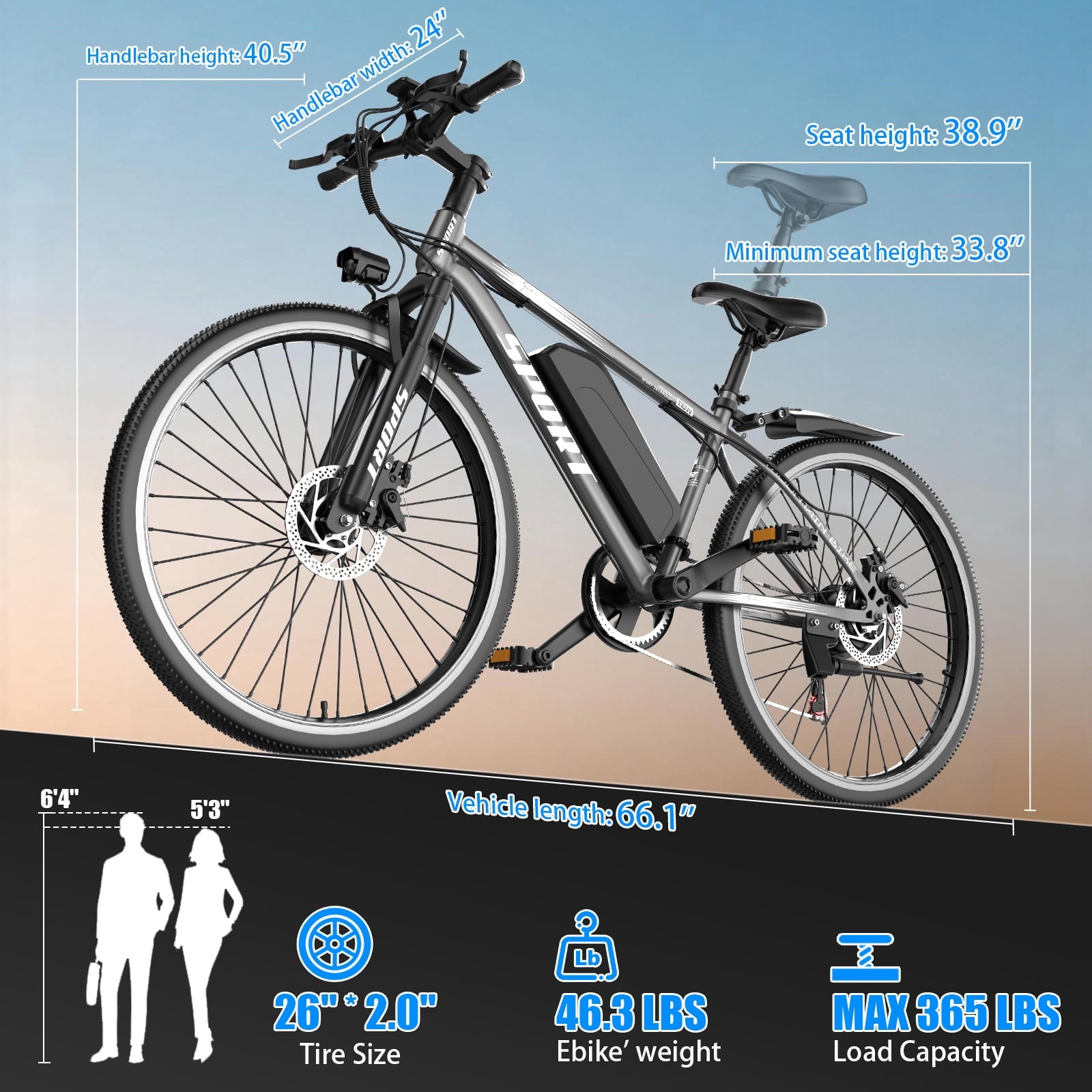 1200W Adult Electric Mountain Bike, 48V 10A Removable Battery-65 Miles, 26 Professional Shock Absorbing Tires,30MPH Off-Road Motorcycle,7 Speed Ebike,UL2849