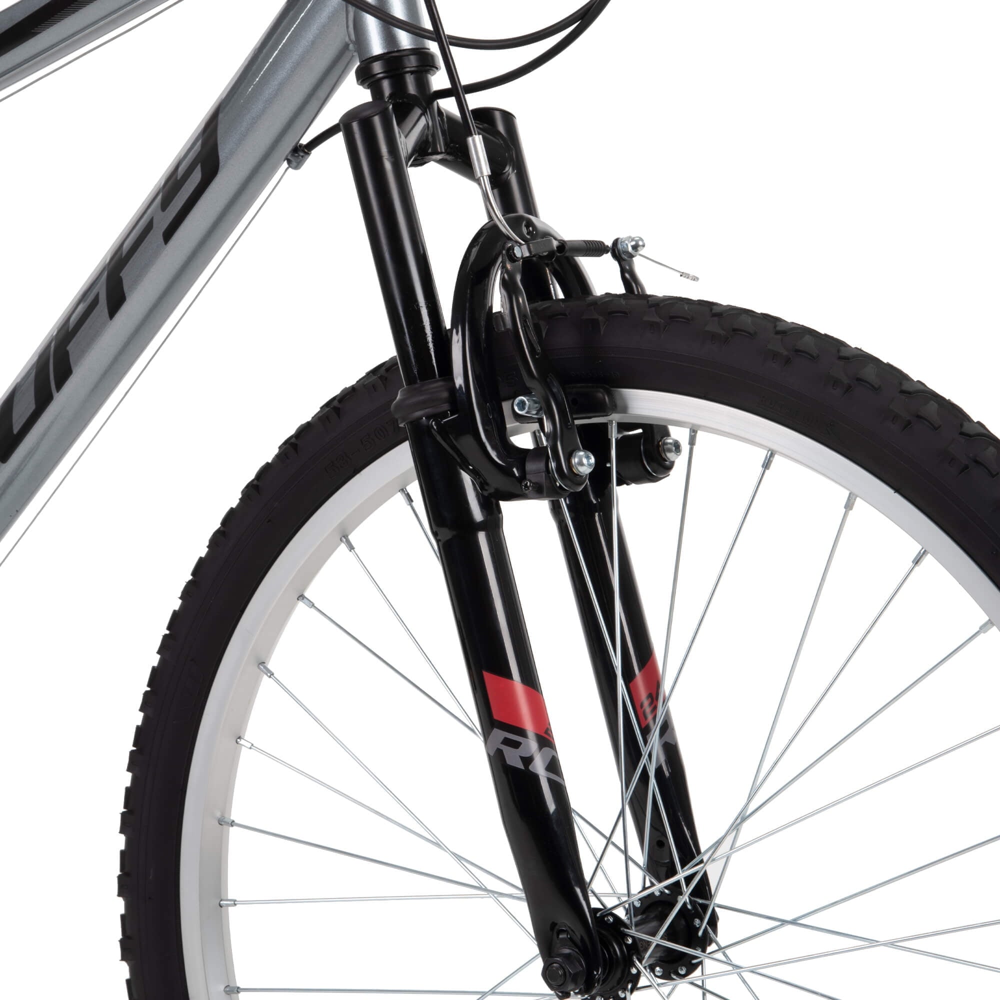 Huffy 24” Rock Creek Mountain Bike, Fits Riders 58” - 70”, Gray, Youth, Boy’s
