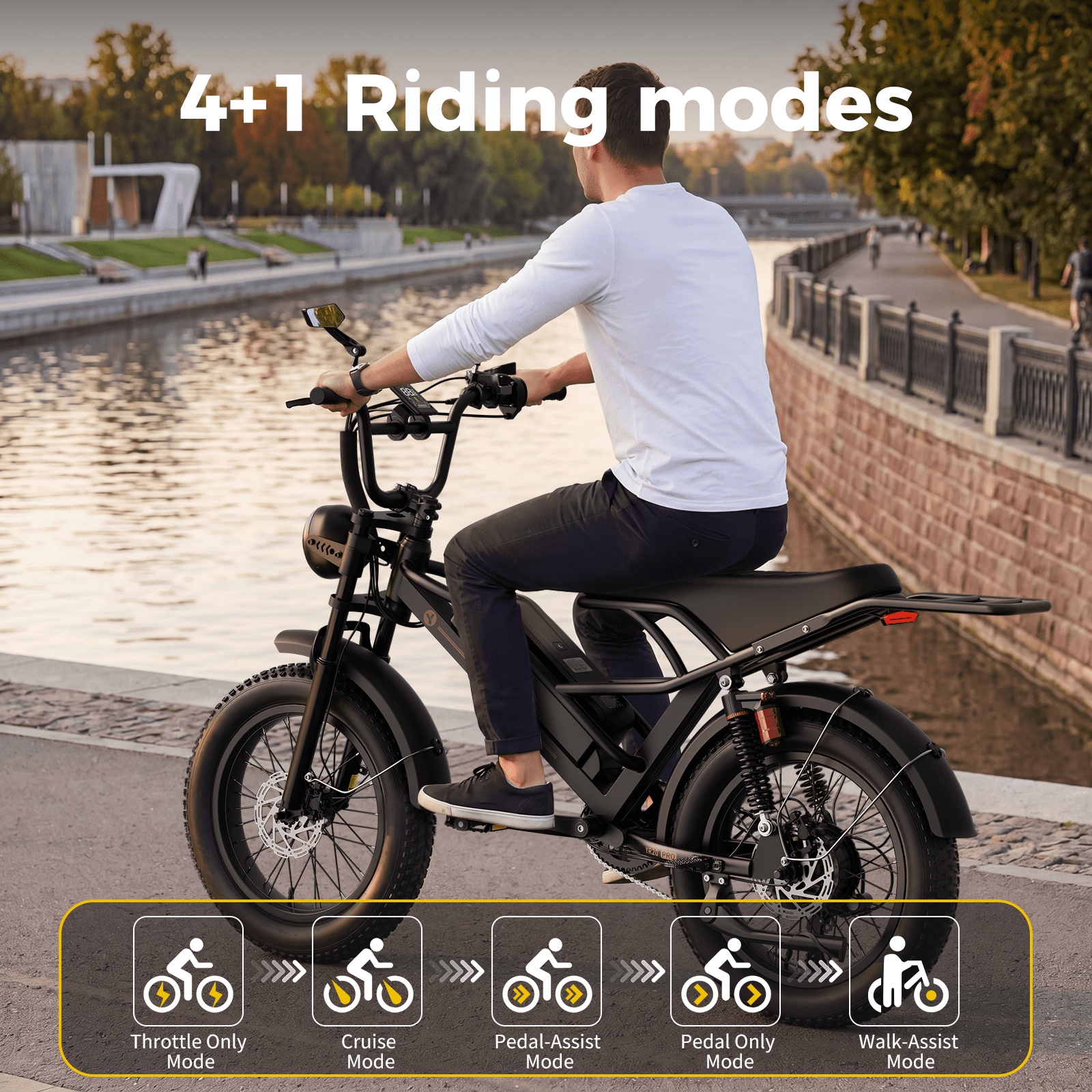 Jasion YR16 Electric Bike for Adults, 500W Motor 48V 12.5AH Removable Battery E-Mountain Bike, 16 Fat Tire Off-Road Electric Dirt Bike, 55 Miles Ebike for Teens, UL2849