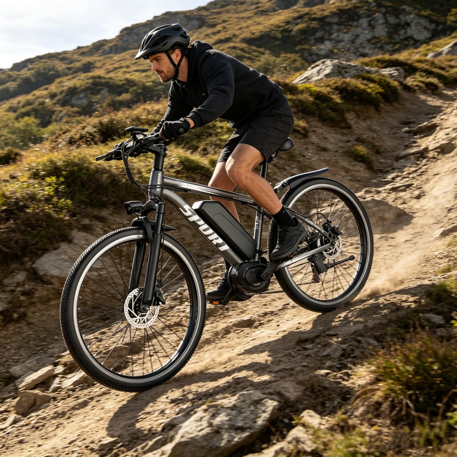 1200W Adult Electric Mountain Bike, 48V 10A Removable Battery-65 Miles, 26 Professional Shock Absorbing Tires,30MPH Off-Road Motorcycle,7 Speed Ebike,UL2849