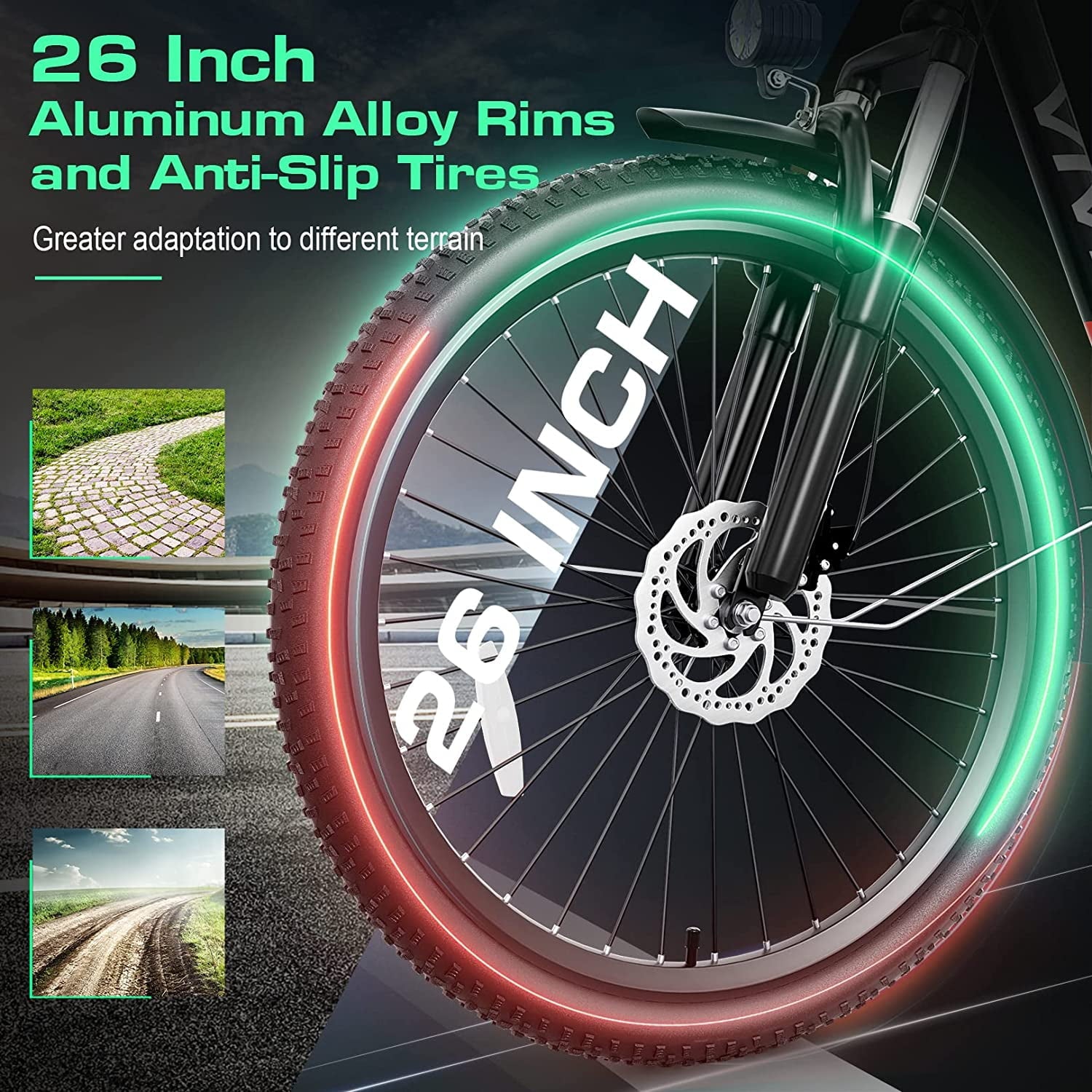 Vivi Electric Bike for Adults 26 Electric Cruiser Bike 48V 500W Step-Through Electric Bike 19.8MPH City Commuter Electric Bike with Cruise Control, UL2849 Certified