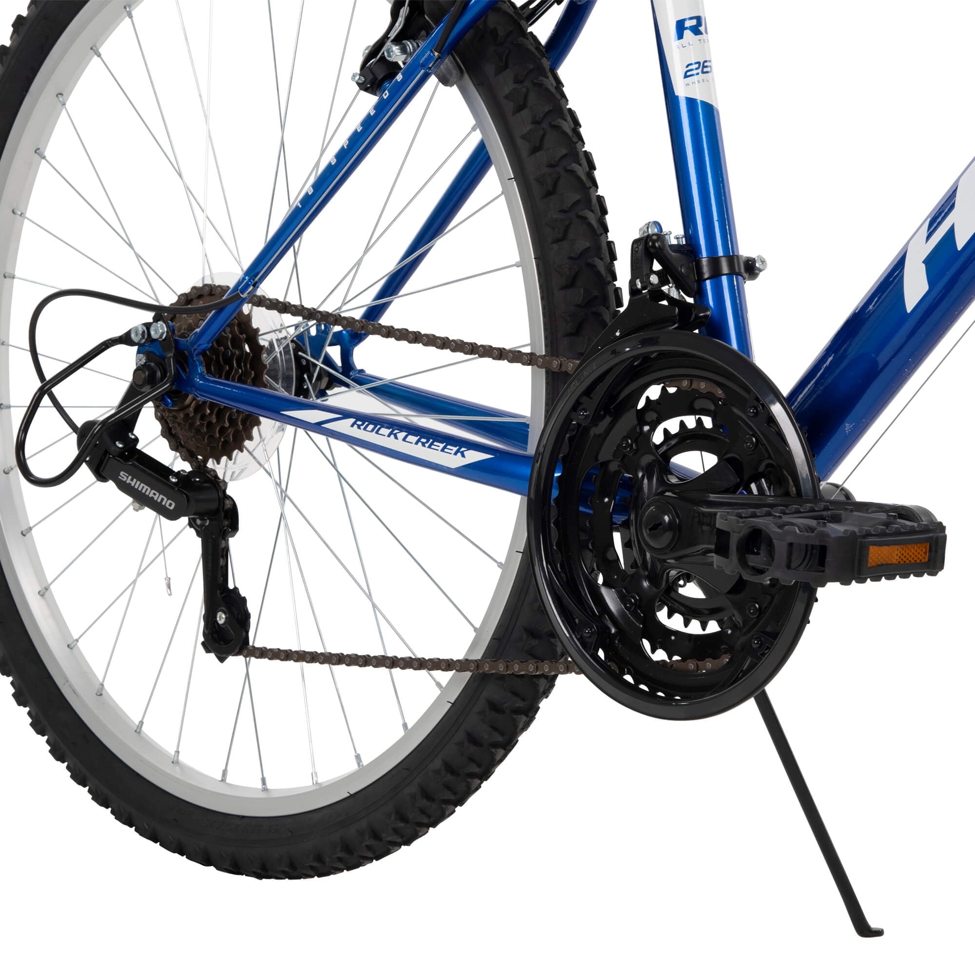 Huffy 26” Rock Creek Mountain Bike, Fits Riders 60”+, Blue, Adult, Men’s