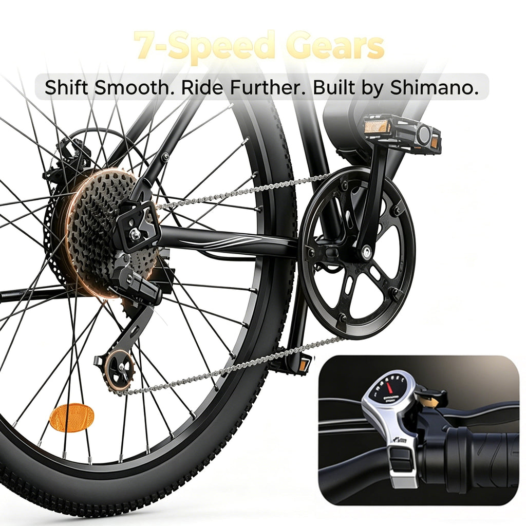Adult Electric Bike 750W Peak Motor,20MPH E-Bike with 55 Miles+ Range,36V 15Ah Battery,Mountain Electric Bicycle for All-Day Trail Riding,Black