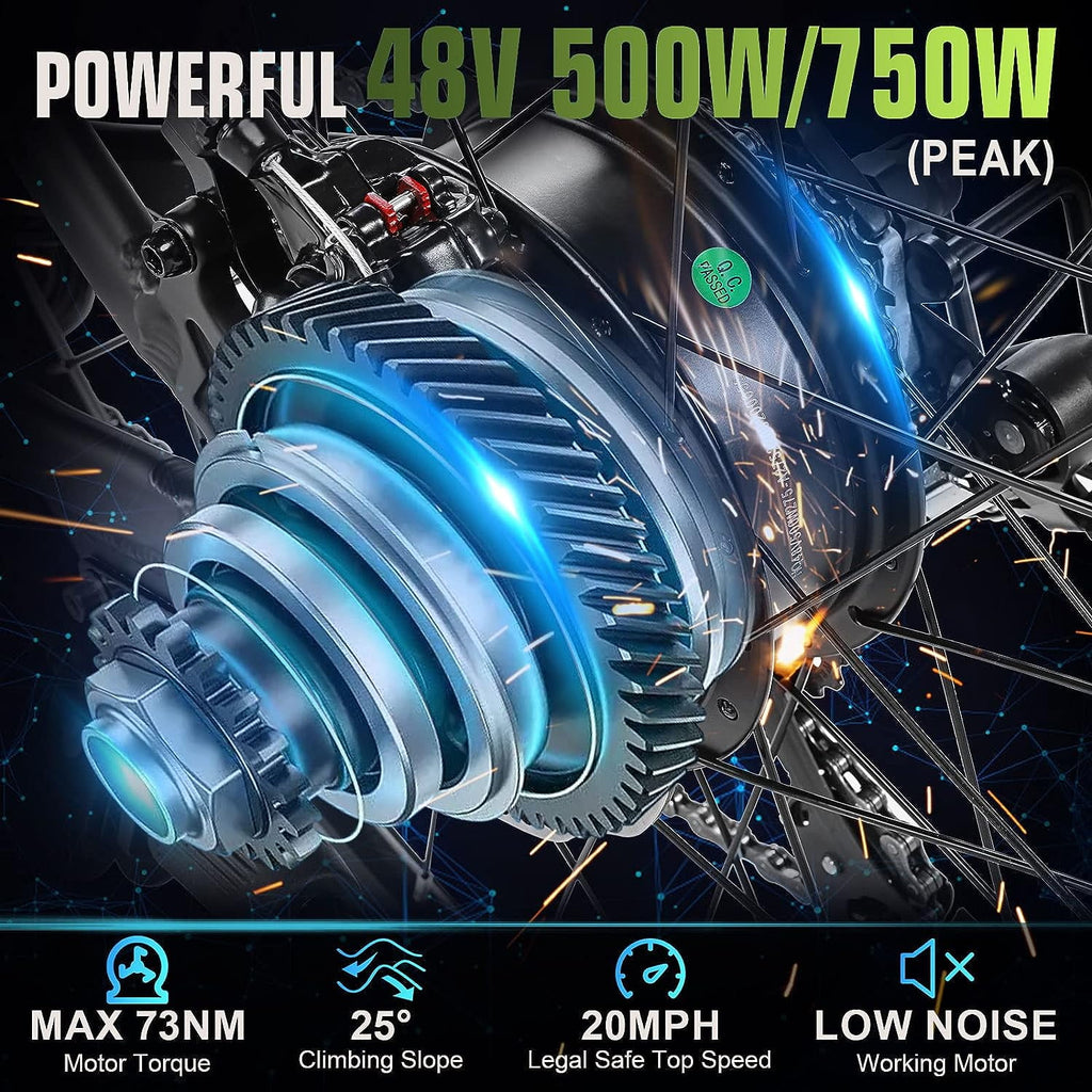 ANCHEER 500W Electric Bike for Adults 27.5 Electric Mountain Bike 3 Hours Fast Charge, Ebike for Adults with 48V 10.4Ah Removable Battery, Electric Bicycles LCD Display UL2849
