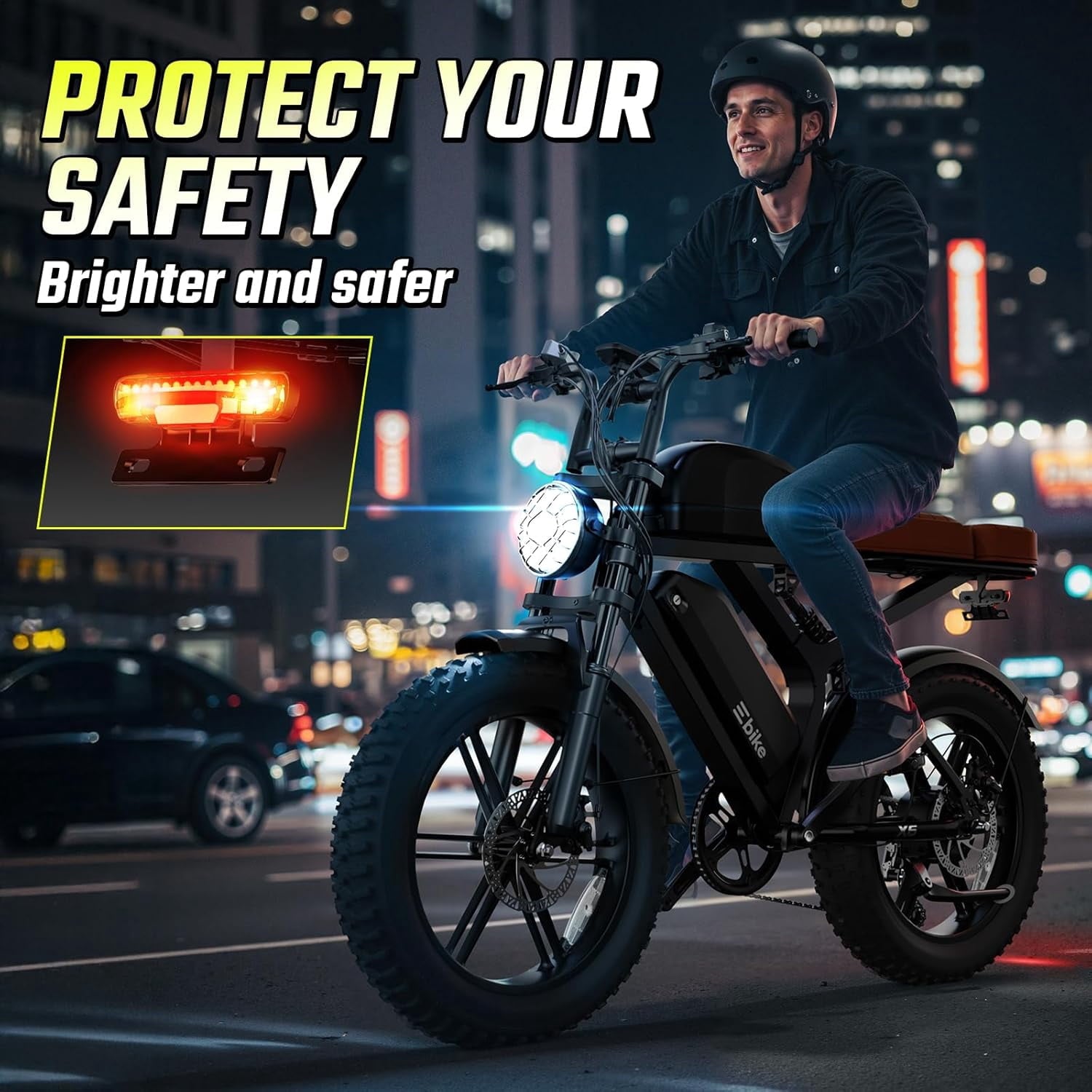 TST Electric Bike for Adults, 48V/15AH Battery, 20x4 Fat Tire, 750W Motor Off-Road E Biker, UL2849