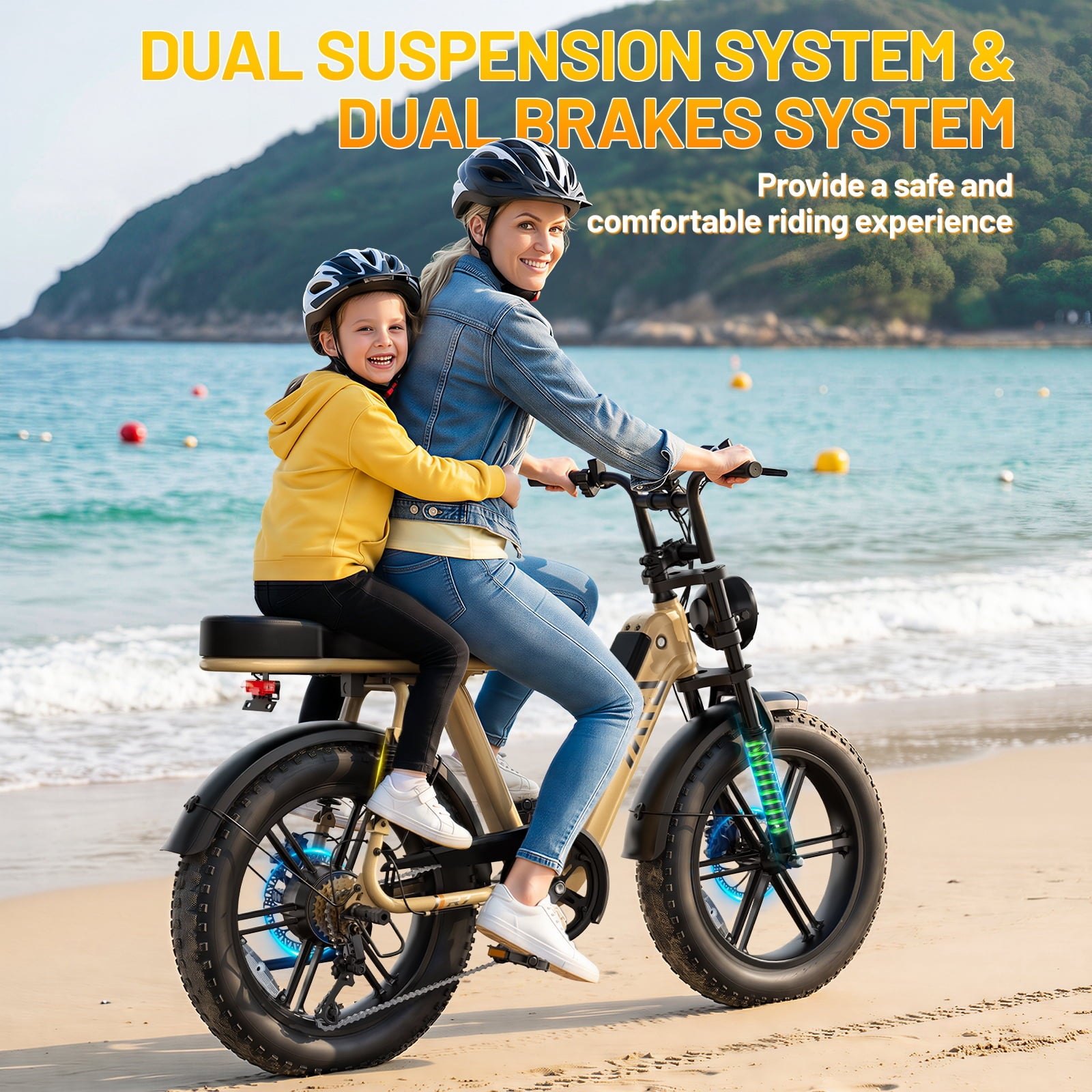 TST Electric Bike for Women, 20x4 Fat Tire, E Mountain Bike, 750W Motor 48V/15AH UL2849, Dual Hydraulic Disc Brakes, Full Suspension