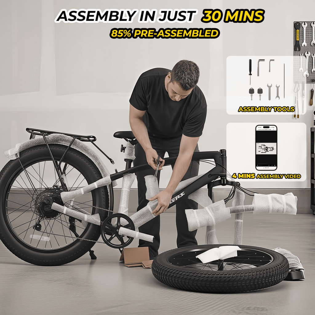 Skeri Electric Scooter, Electric Bike with Bright Front/Rear Lights, 500W (Peak 1000) Motor, 48V 15.6Ah 25MPH 60 Miles