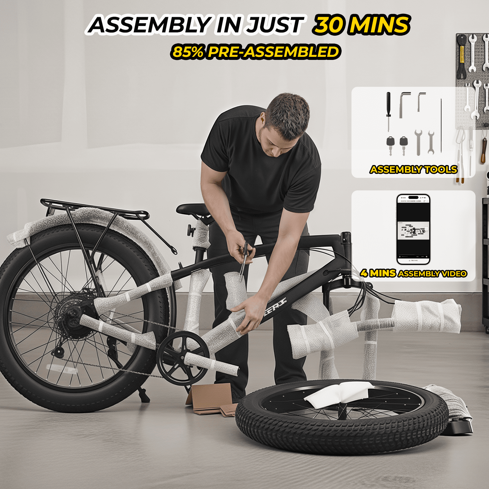 Skeri Electric Scooter, Electric Bike with Bright Front/Rear Lights, 500W (Peak 1000) Motor, 48V 15.6Ah 25MPH 60 Miles