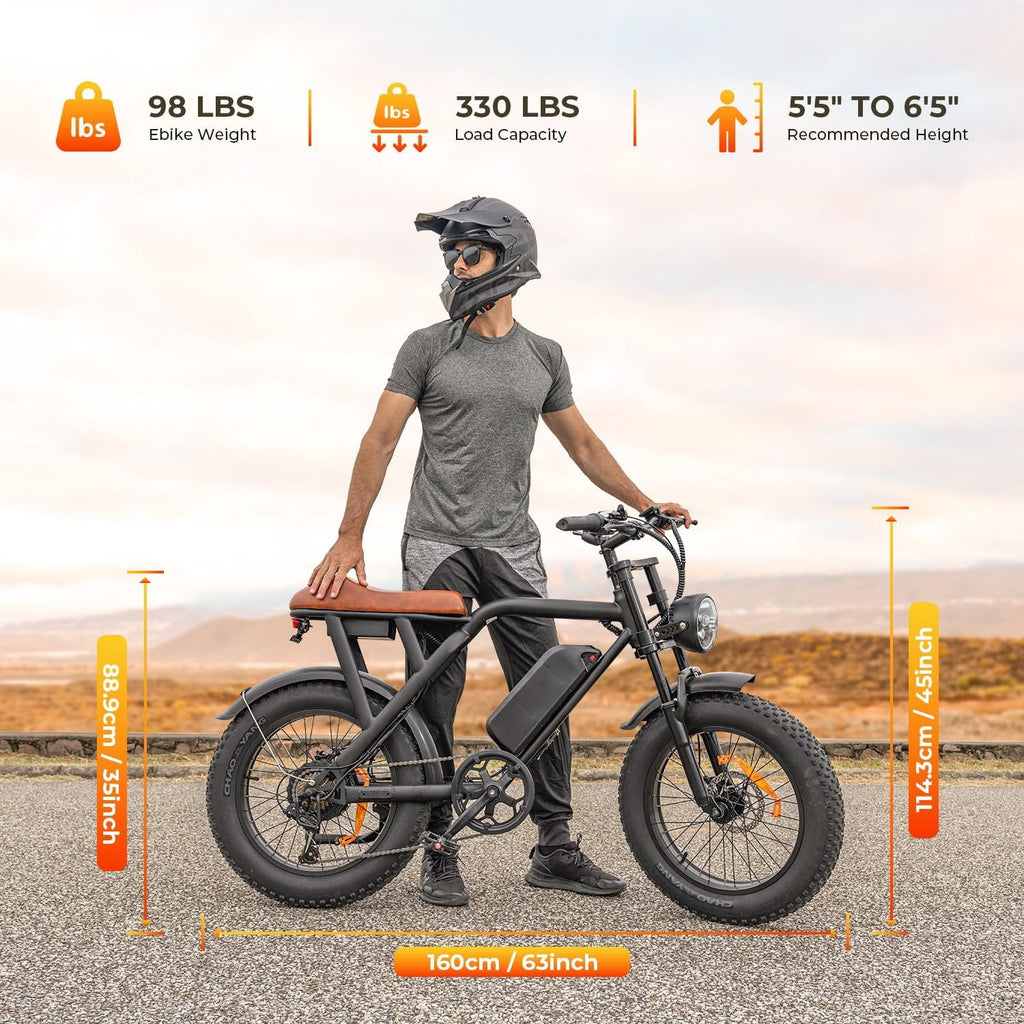 Electric Bike for Adults, 2200W, 35MPH & 75 Miles, 20x4 Fat Tire, 48V 15.6Ah Removable Battery, 7-Speed & 3 Modes, Full Suspension E Mountain Bike, UL 2849 Certified
