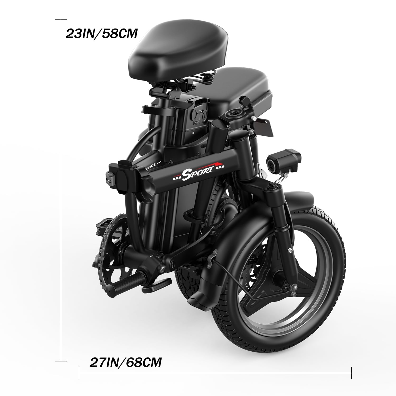 ASKGO F9 Adult Folding Electric Bike, 1200W 25 MPH 25 Miles, 48V 13Ah Removable Battery, Meets Daily Commuting,Going Out and Playing,Give the best gift,Folding Ebike for Adult with Two Seats，UL2849