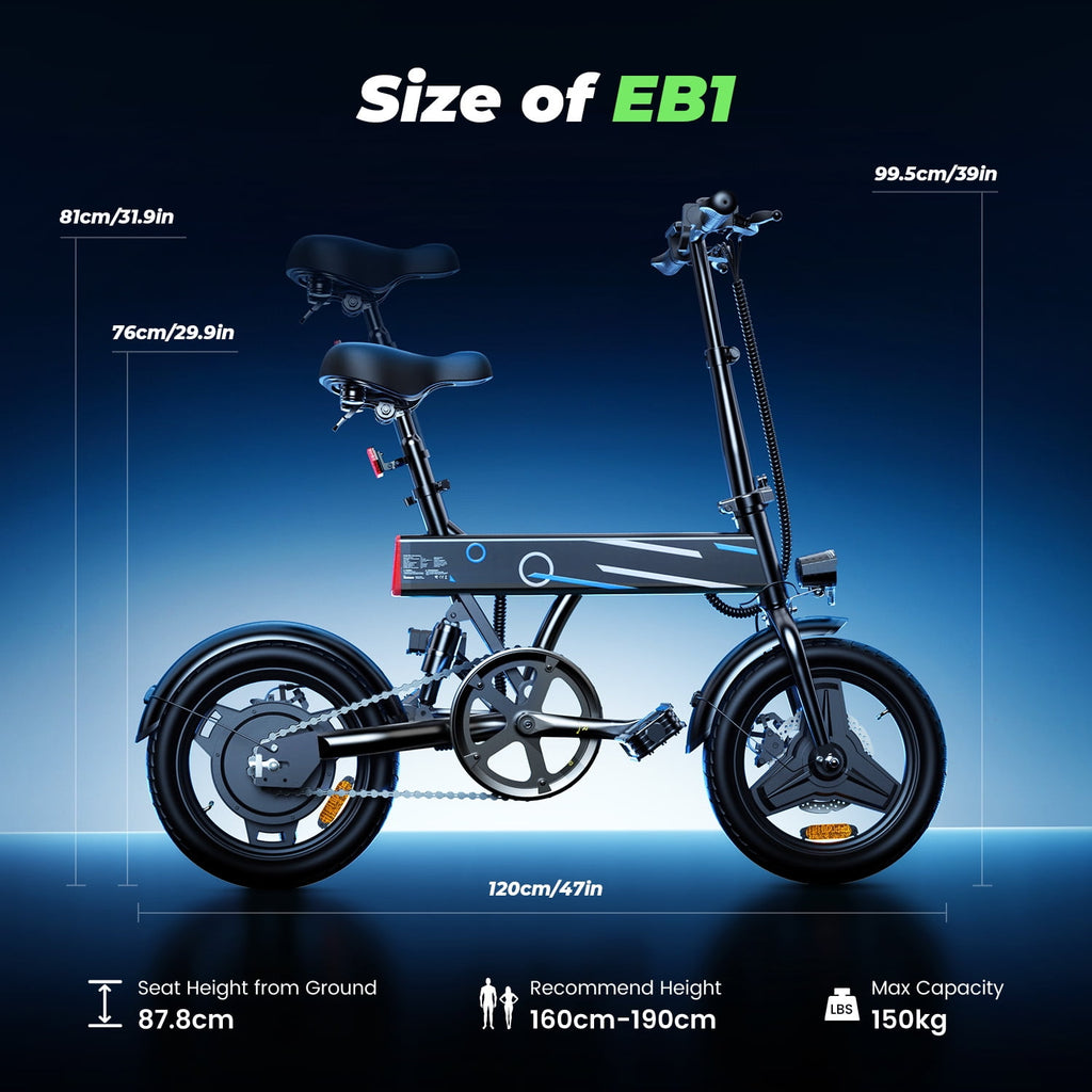 iSinwheel 14 Foldable Electric Bicycle for Adults,500W 42V 10Ah Electric Bike,LCD,20MPH Commuter E Bike for Teen