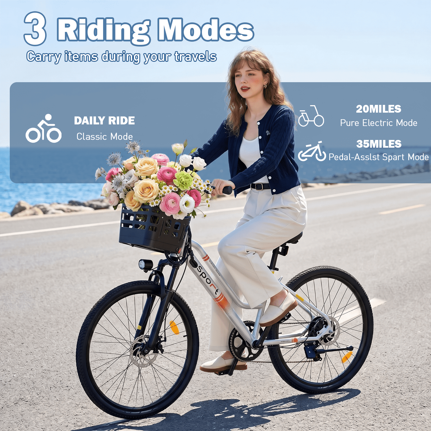 OwnGold 14IN Folding Electric Bicycles for Adults Teens with Basket,500W Peak Motor Up to 20 mph Range 30 Miles,36V 12Ah Removable Battery,Commuter/Shopping Mini Ebike,UL 2849